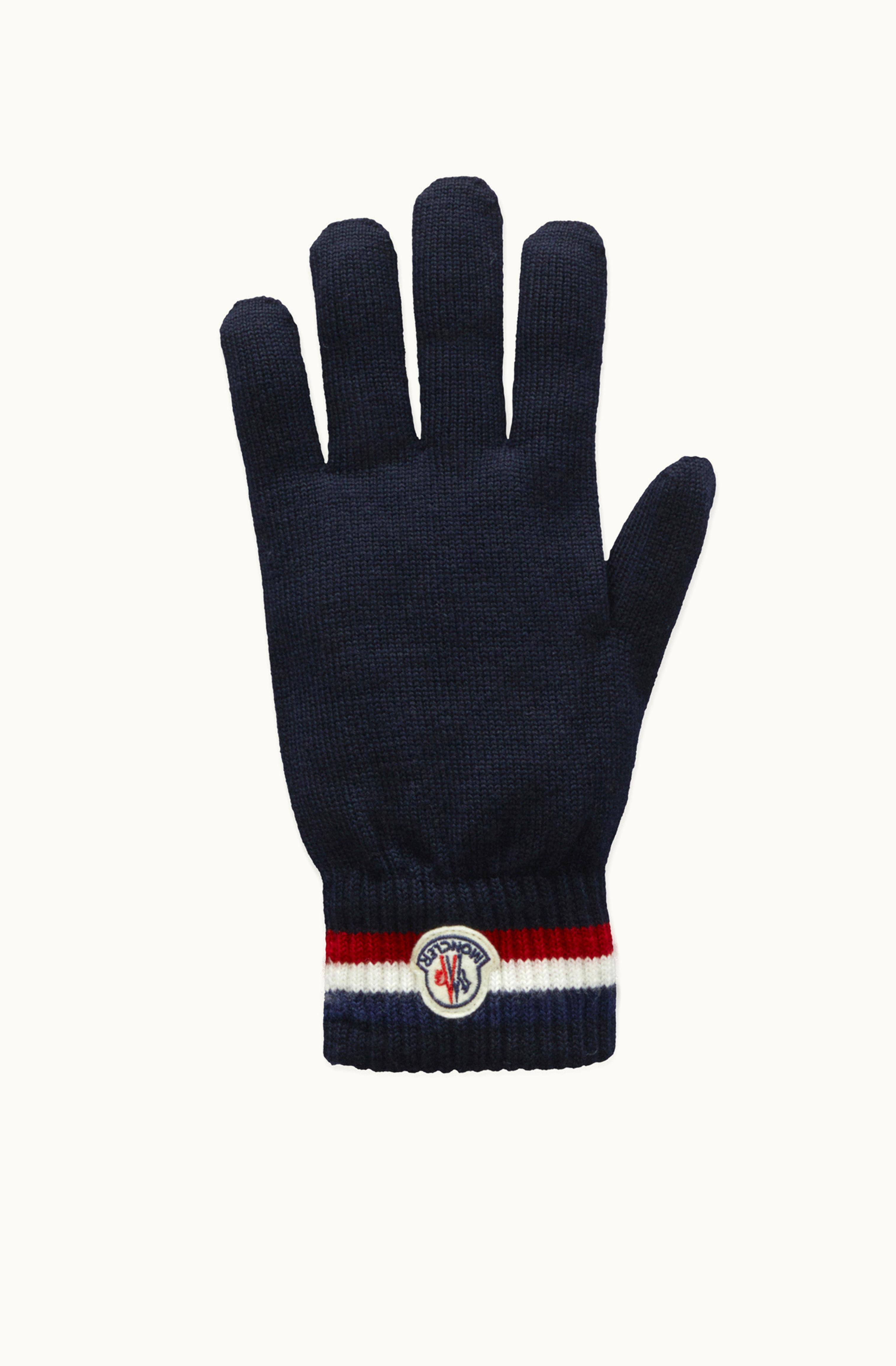 Moncler Moncler Tricolor Wool Gloves Night Blue