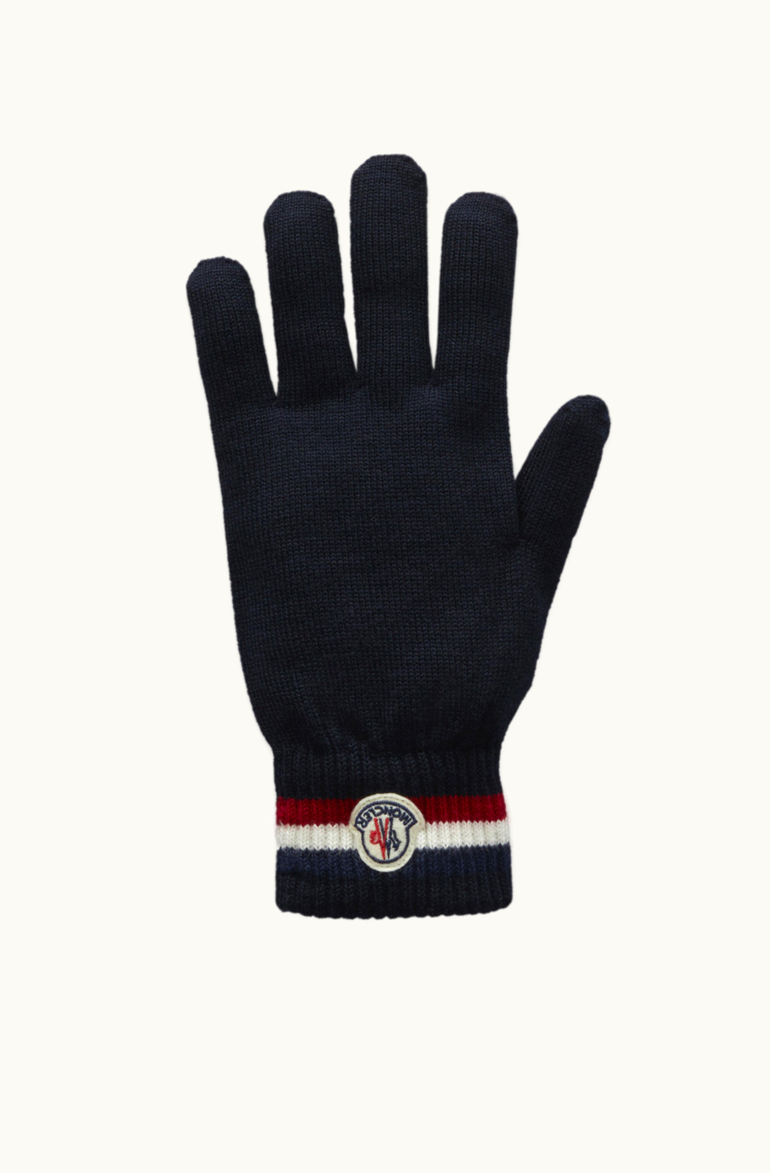 Moncler Moncler Tricolor Wool Gloves Black