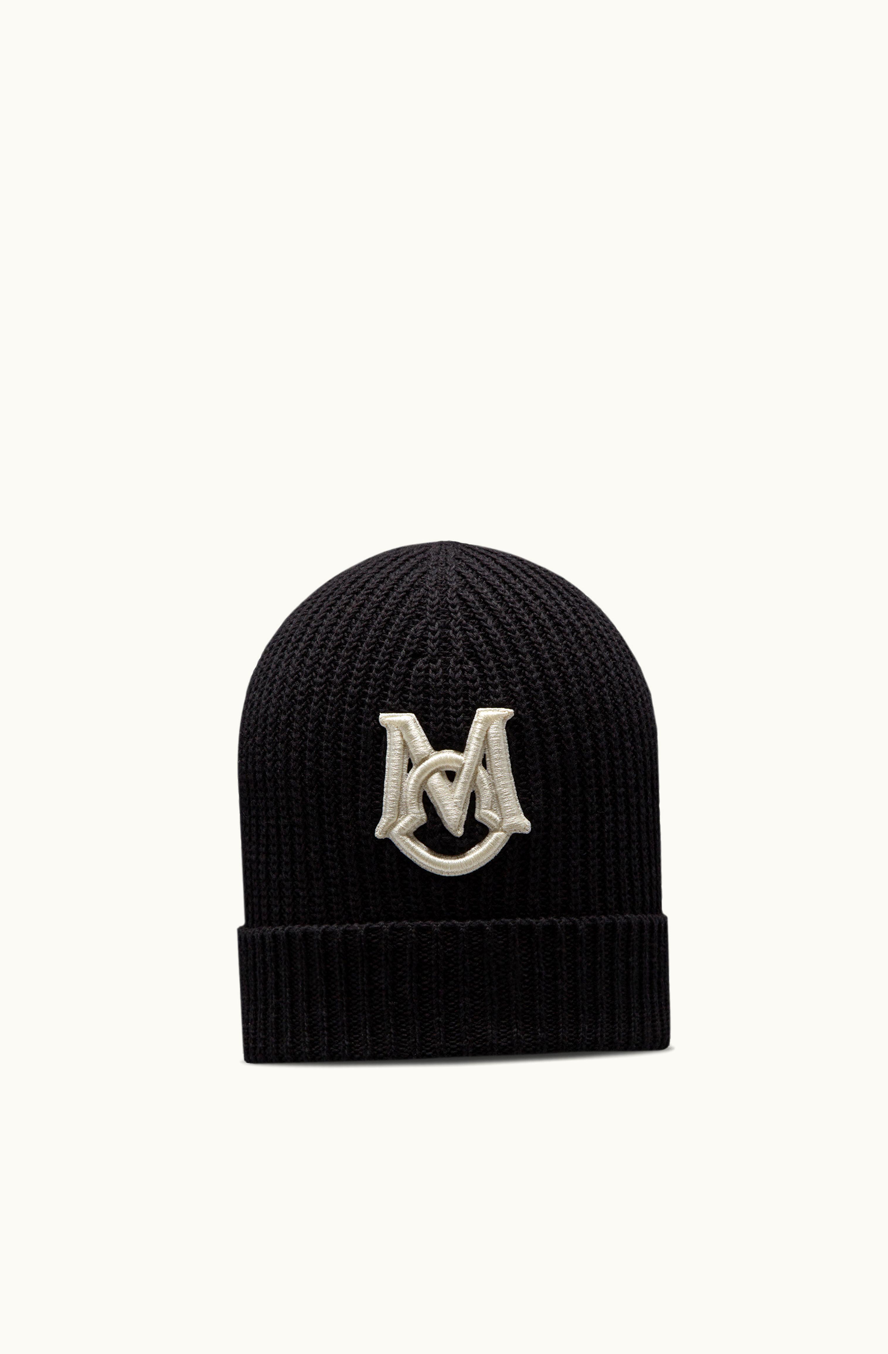 Moncler Moncler Embroidered Monogram Beanie Black