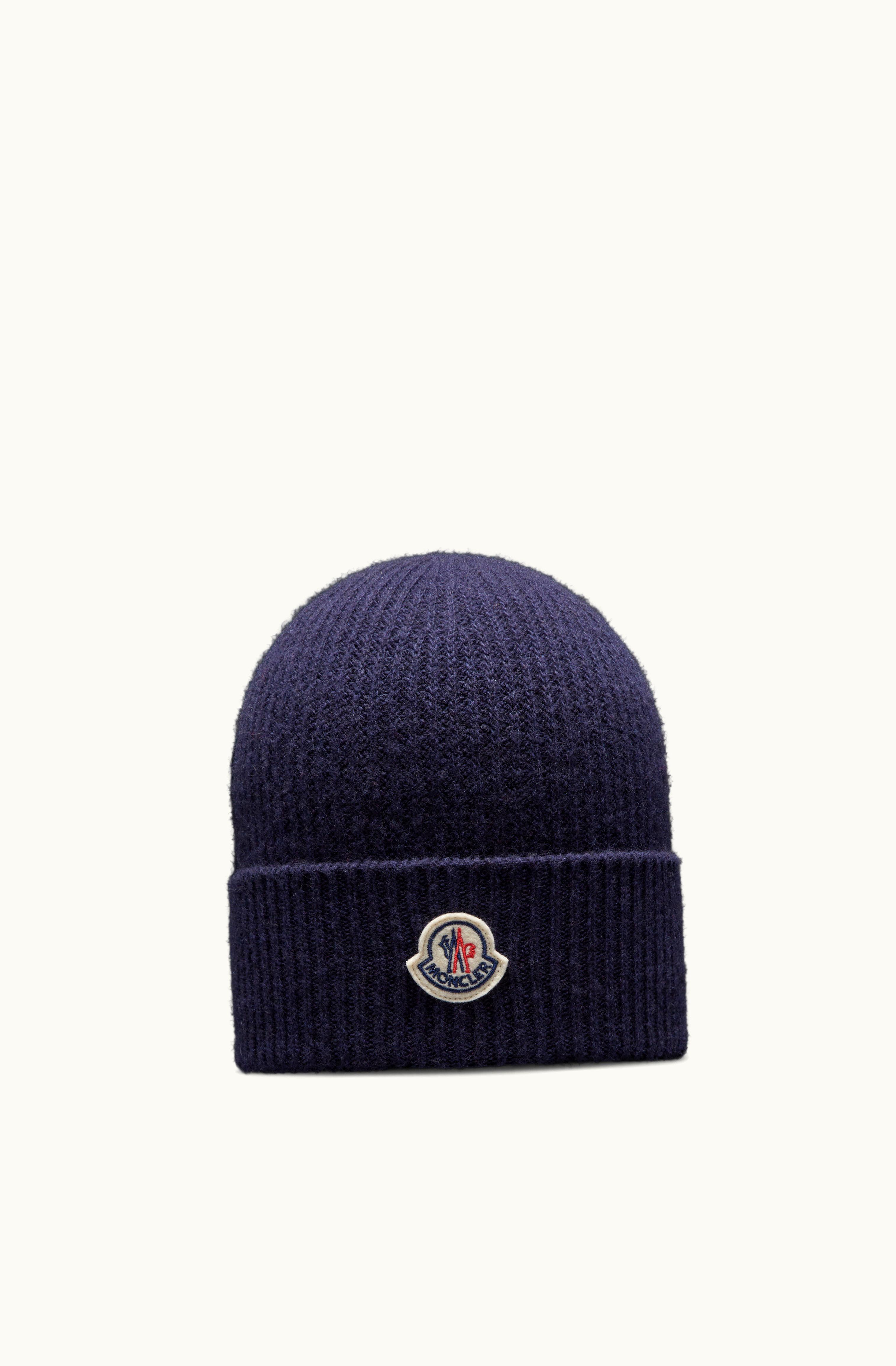 Moncler Moncler Cashmere Blend Beanie Navy Blue