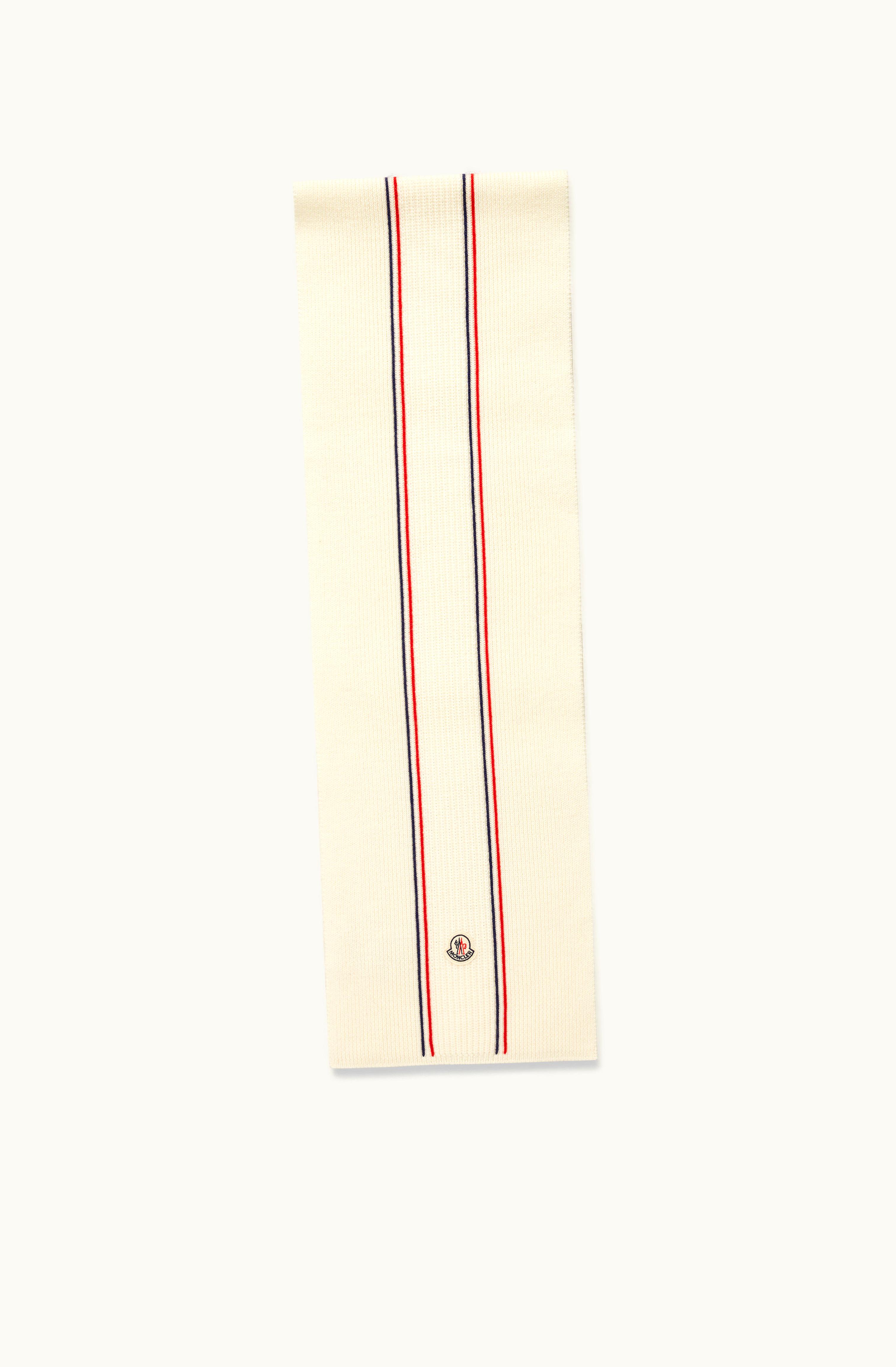 Moncler Moncler Tricolor Wool Scarf White