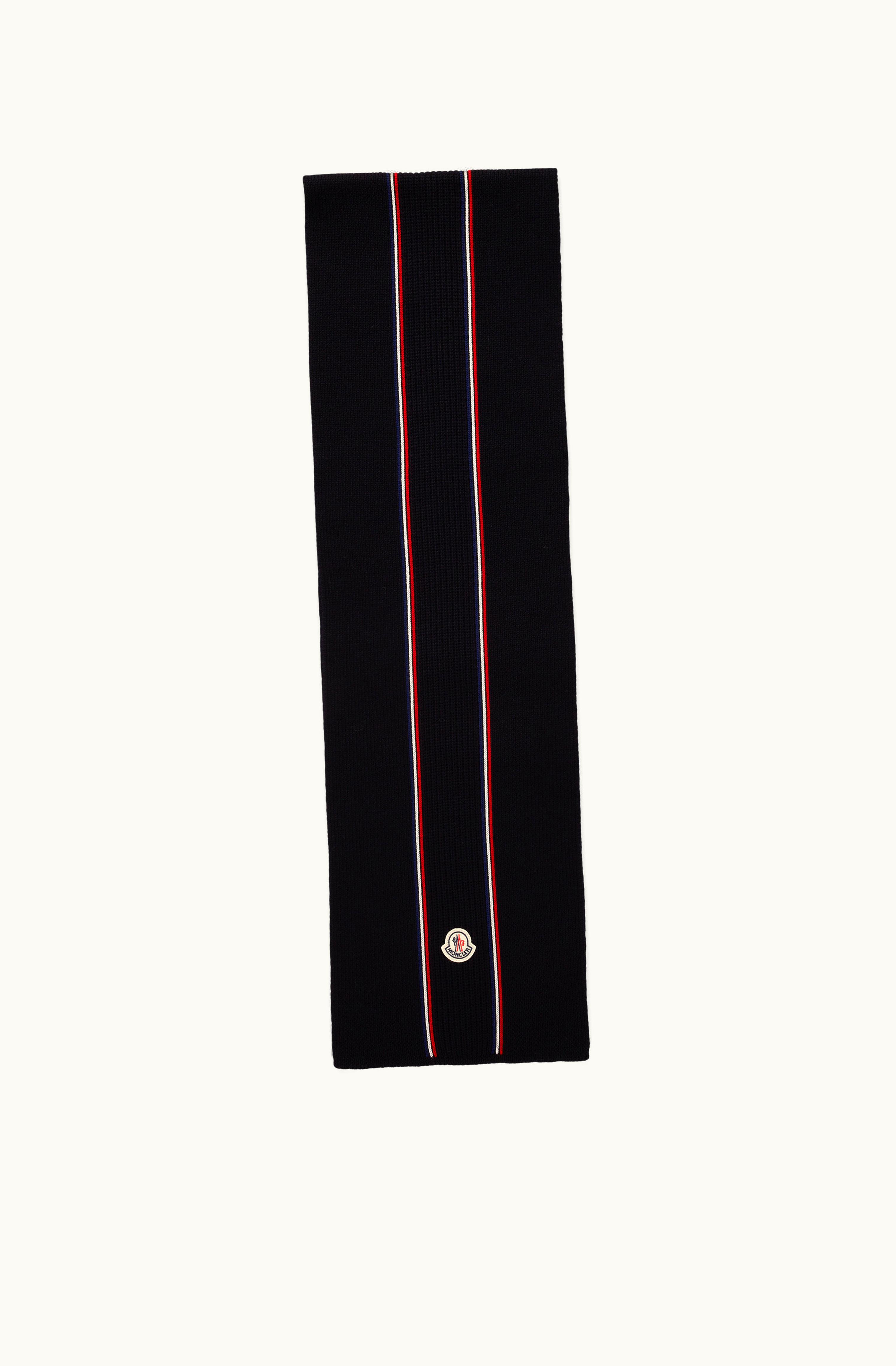 Moncler Moncler Tricolor Wool Scarf Navy Blue