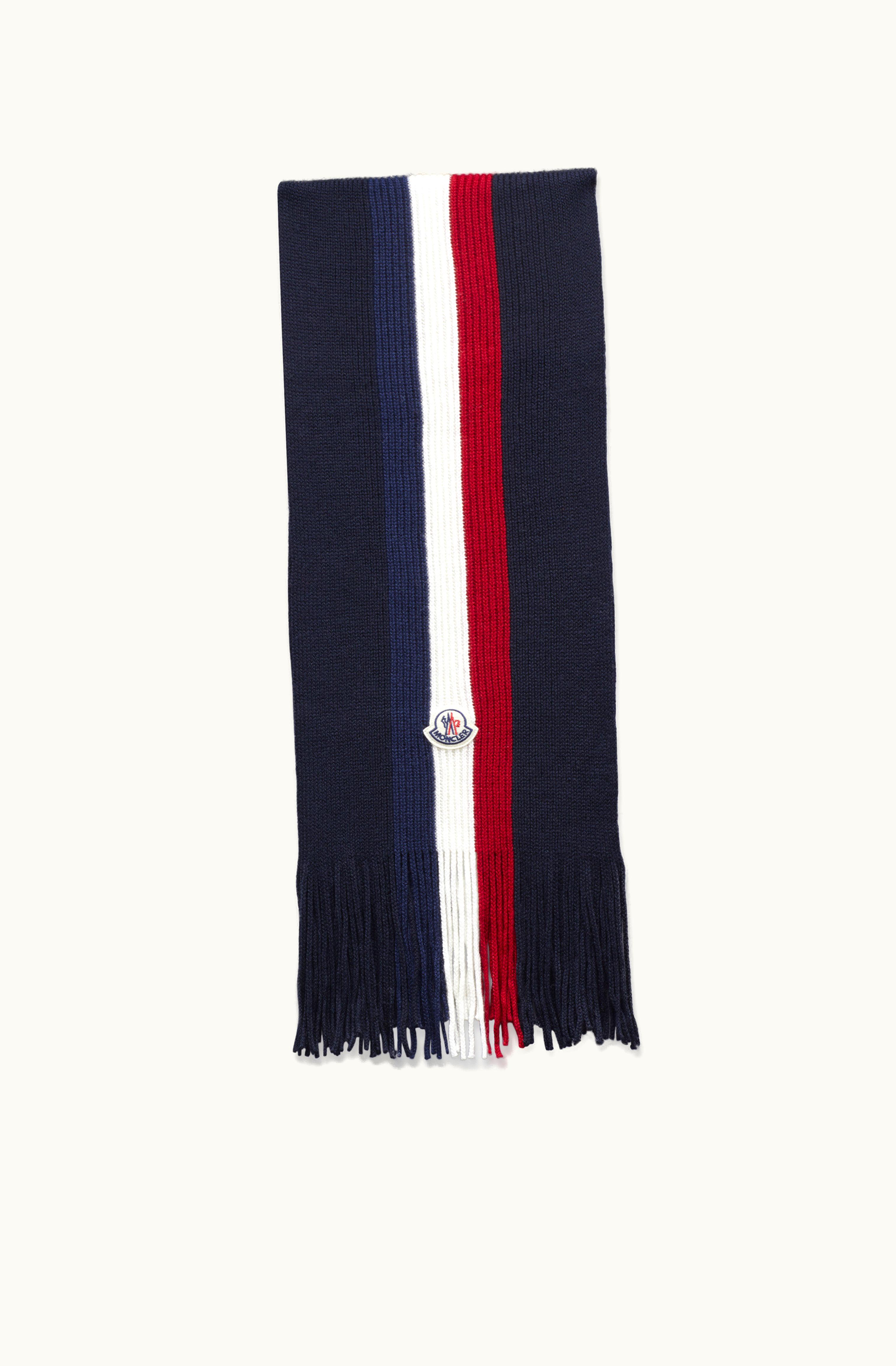Moncler Moncler Tricolor Wool Scarf Night Blue
