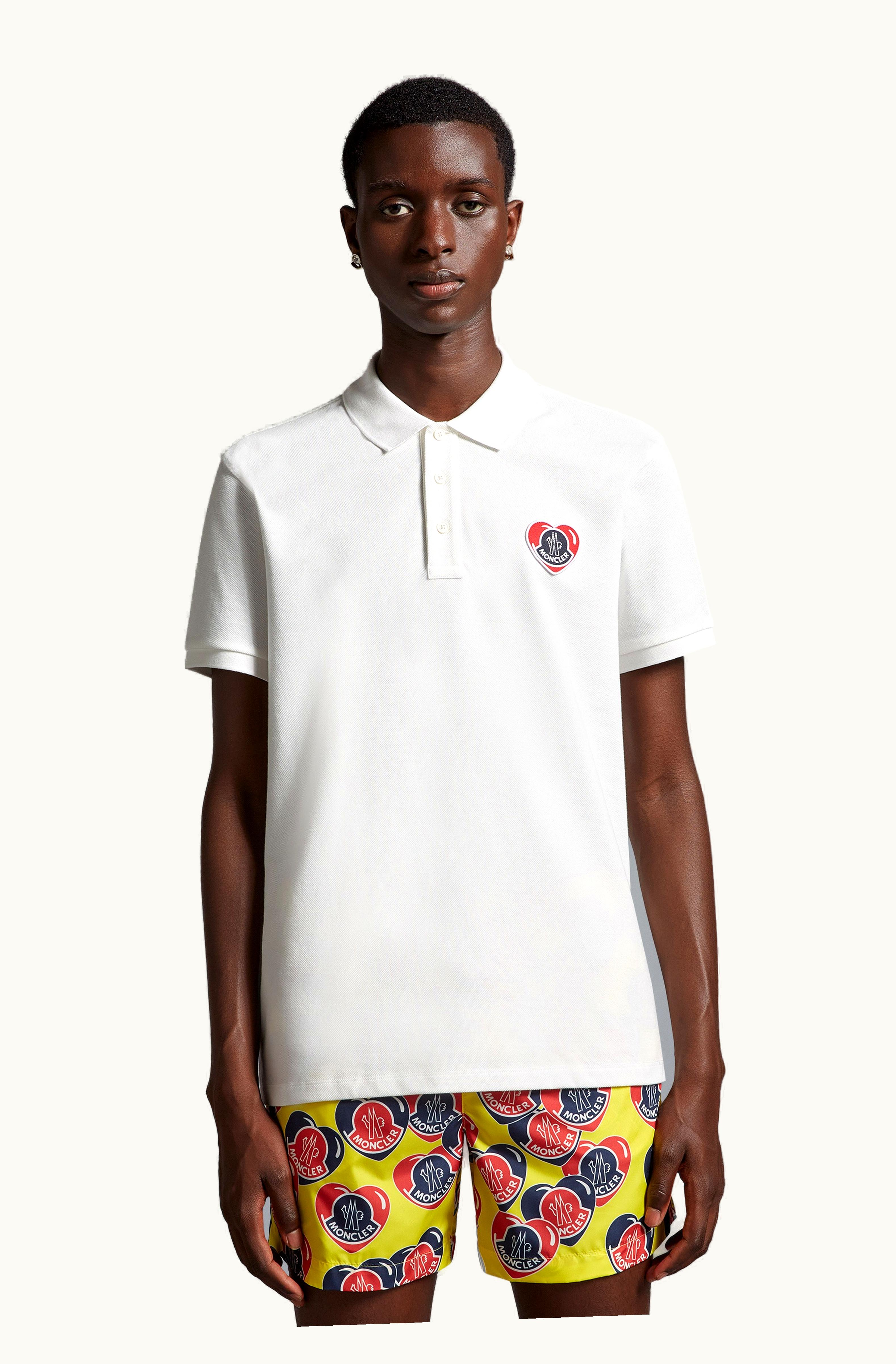 Moncler Moncler Logo Polo Shirt White