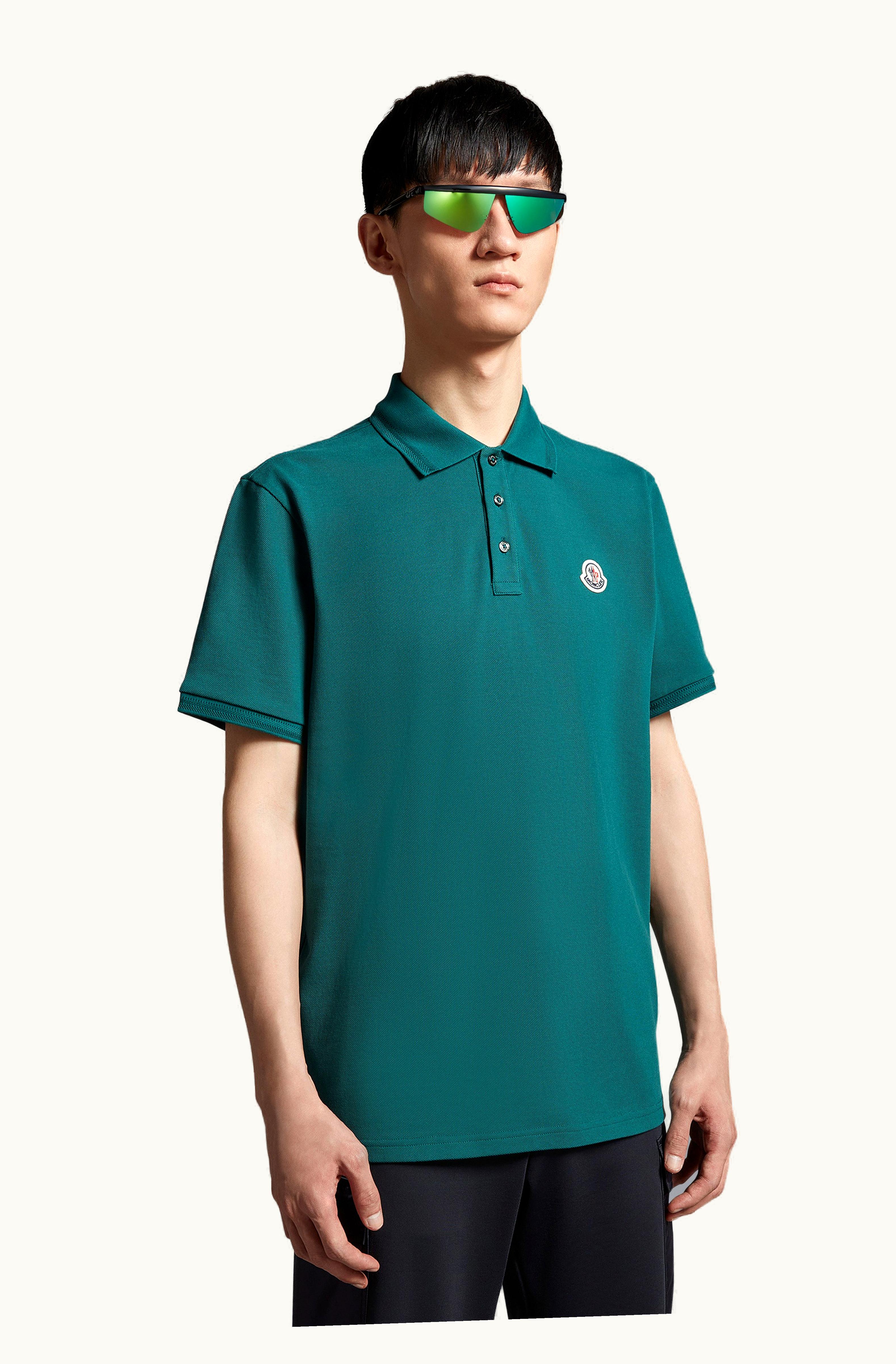 Moncler Moncler Logo Polo Shirt Emerald Green