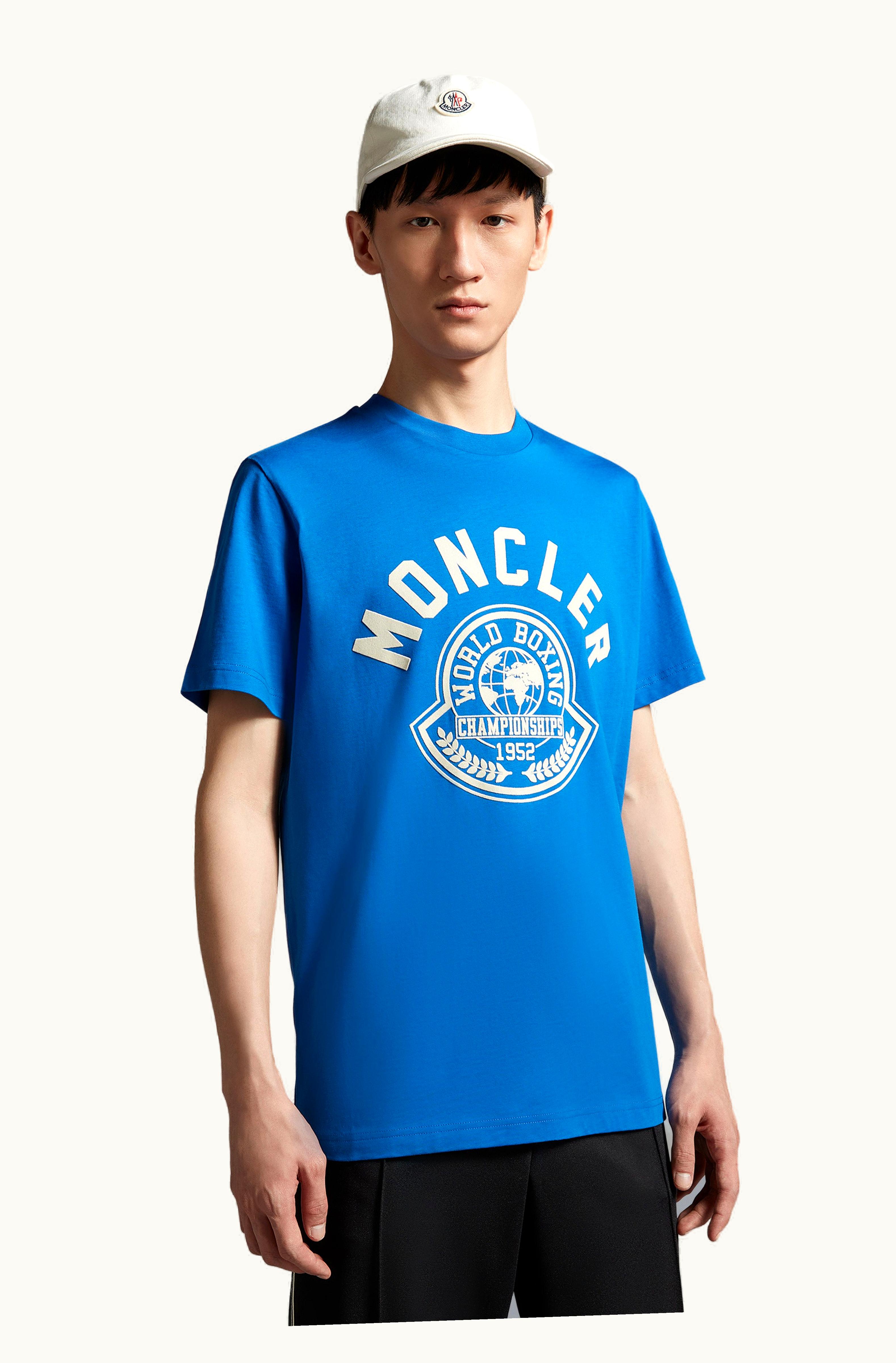 Moncler Moncler Printed Motif T-Shirt Royal Blue