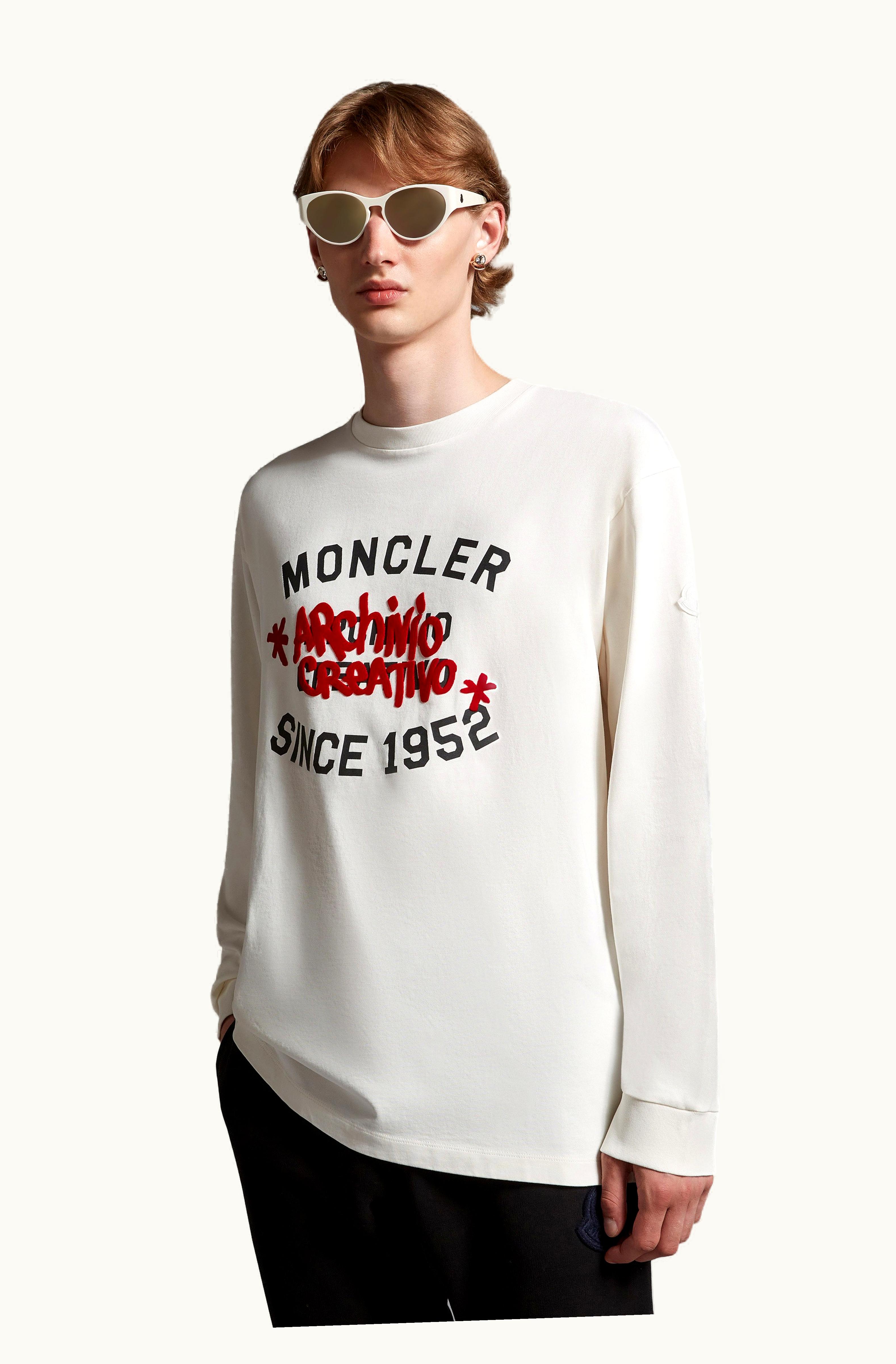 Moncler Moncler Logo Long Sleeve T-Shirt White