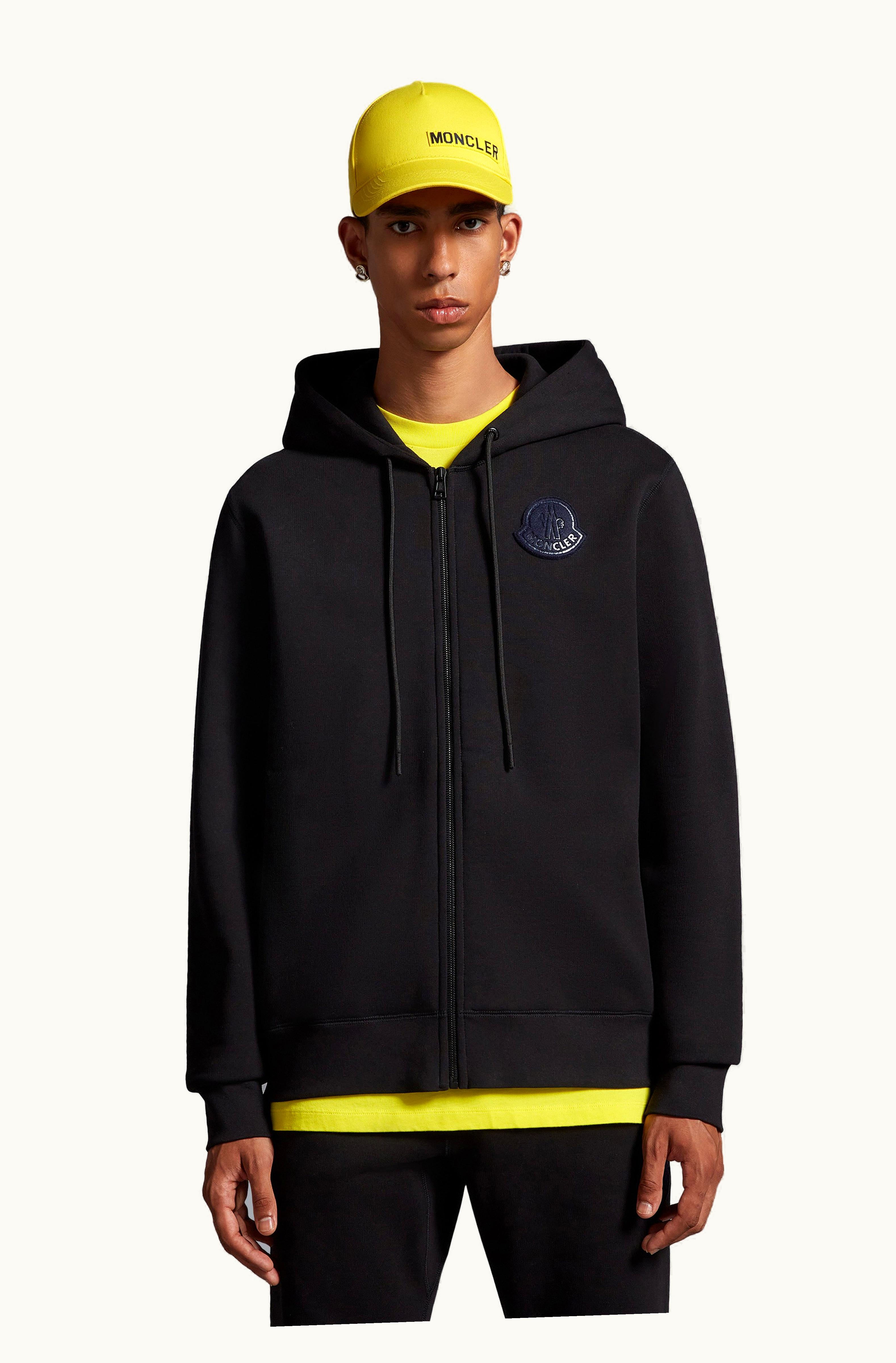 Moncler Moncler Logo Patch Zip-Up Hoodie Black