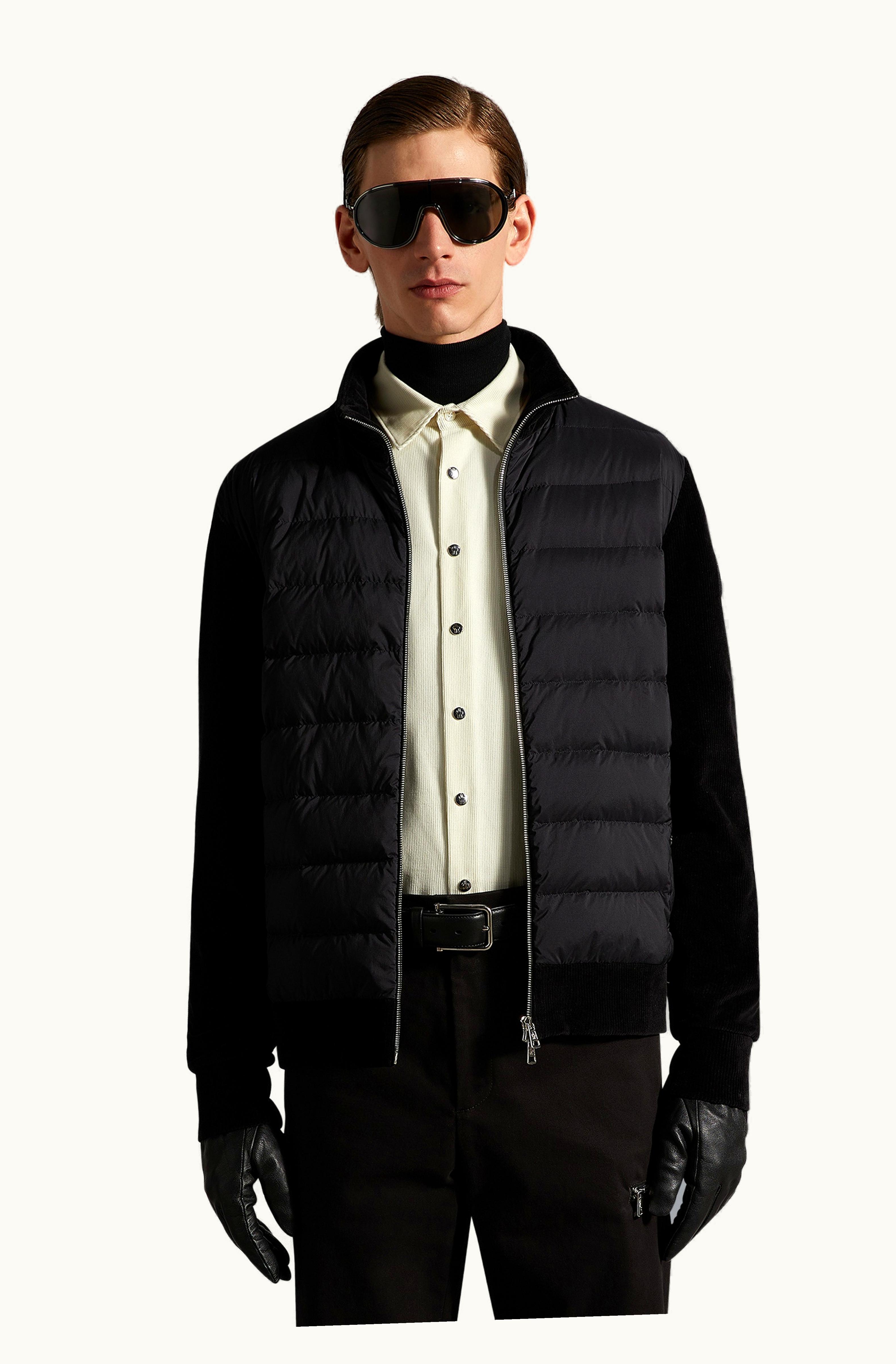 Moncler Moncler Padded Corduroy Zip-Up Sweatshirt Black