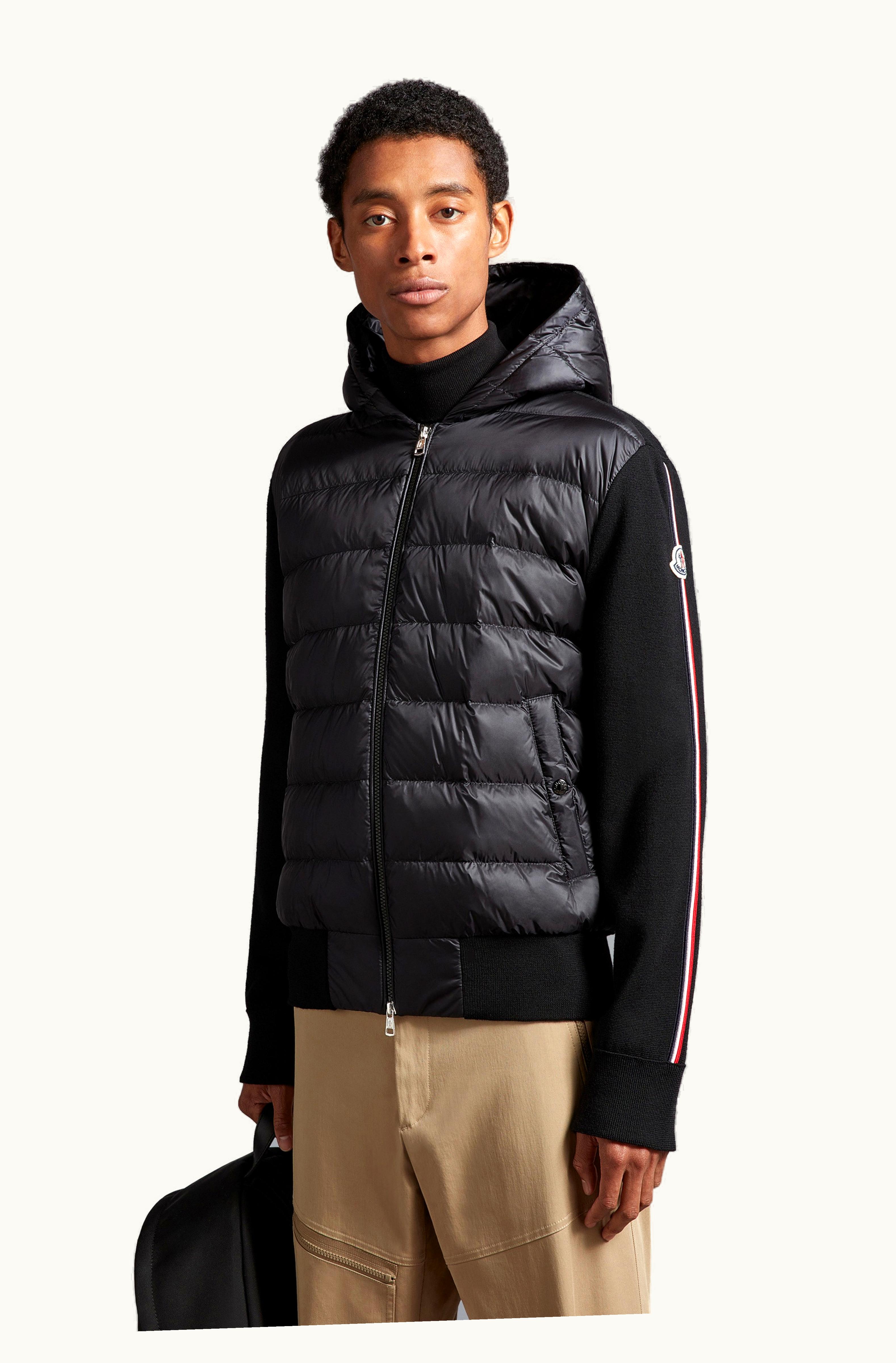 Moncler Moncler Padded Wool Hoodie Black