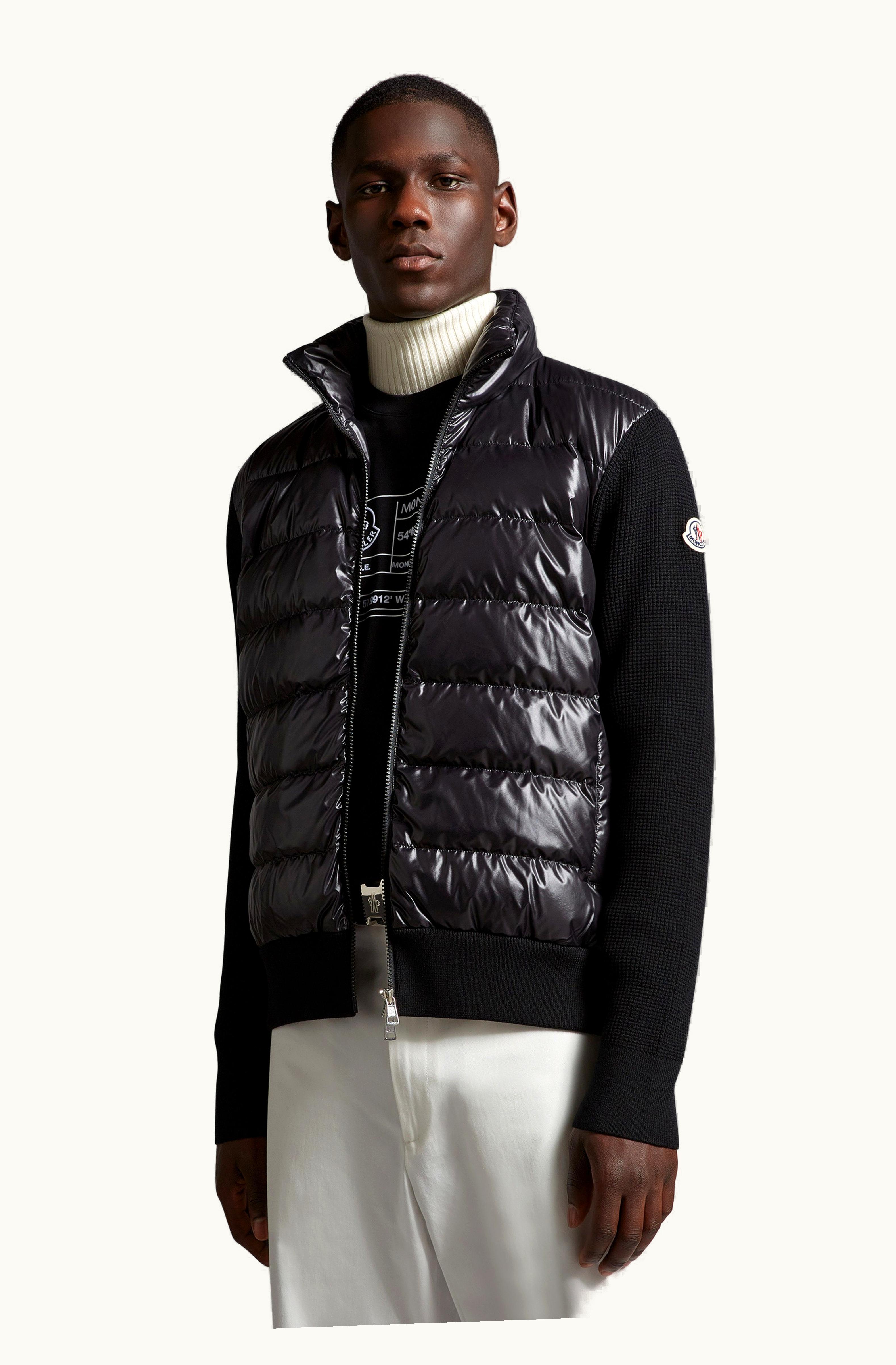 Moncler Moncler Padded Wool Cardigan Black
