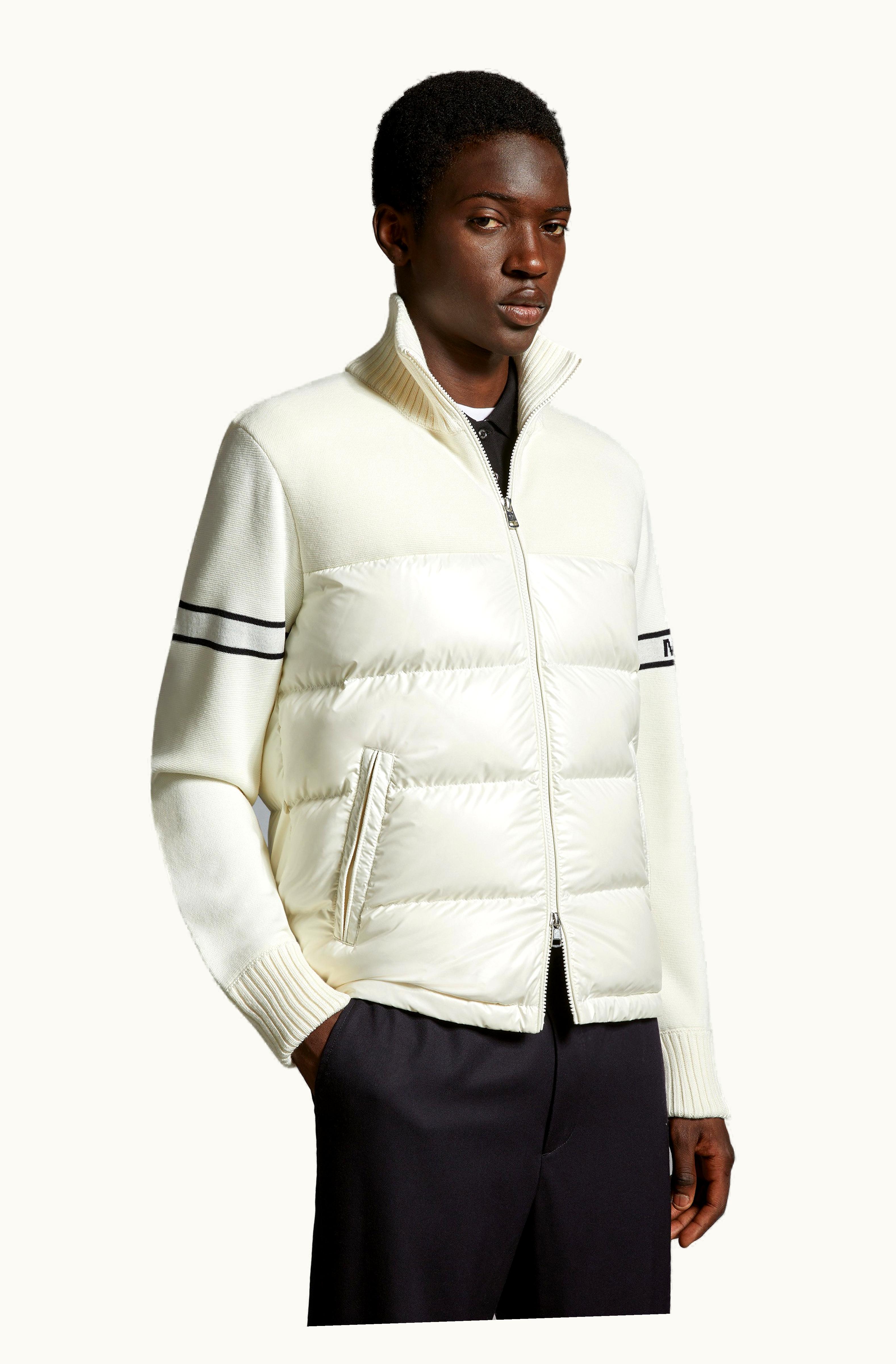 Moncler Moncler Padded Wool Blend Cardigan White