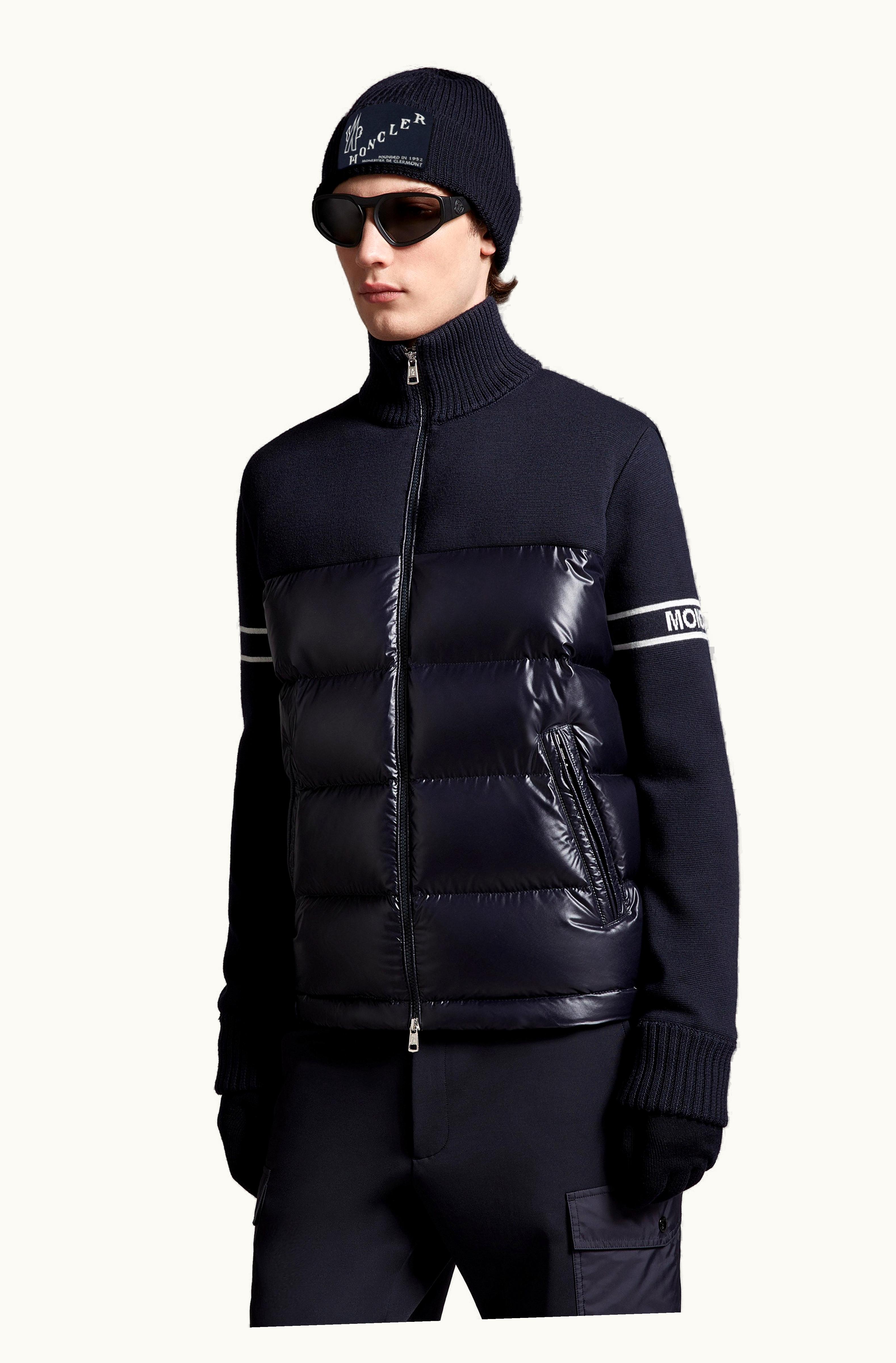 Moncler Moncler Padded Wool Blend Cardigan Night Blue