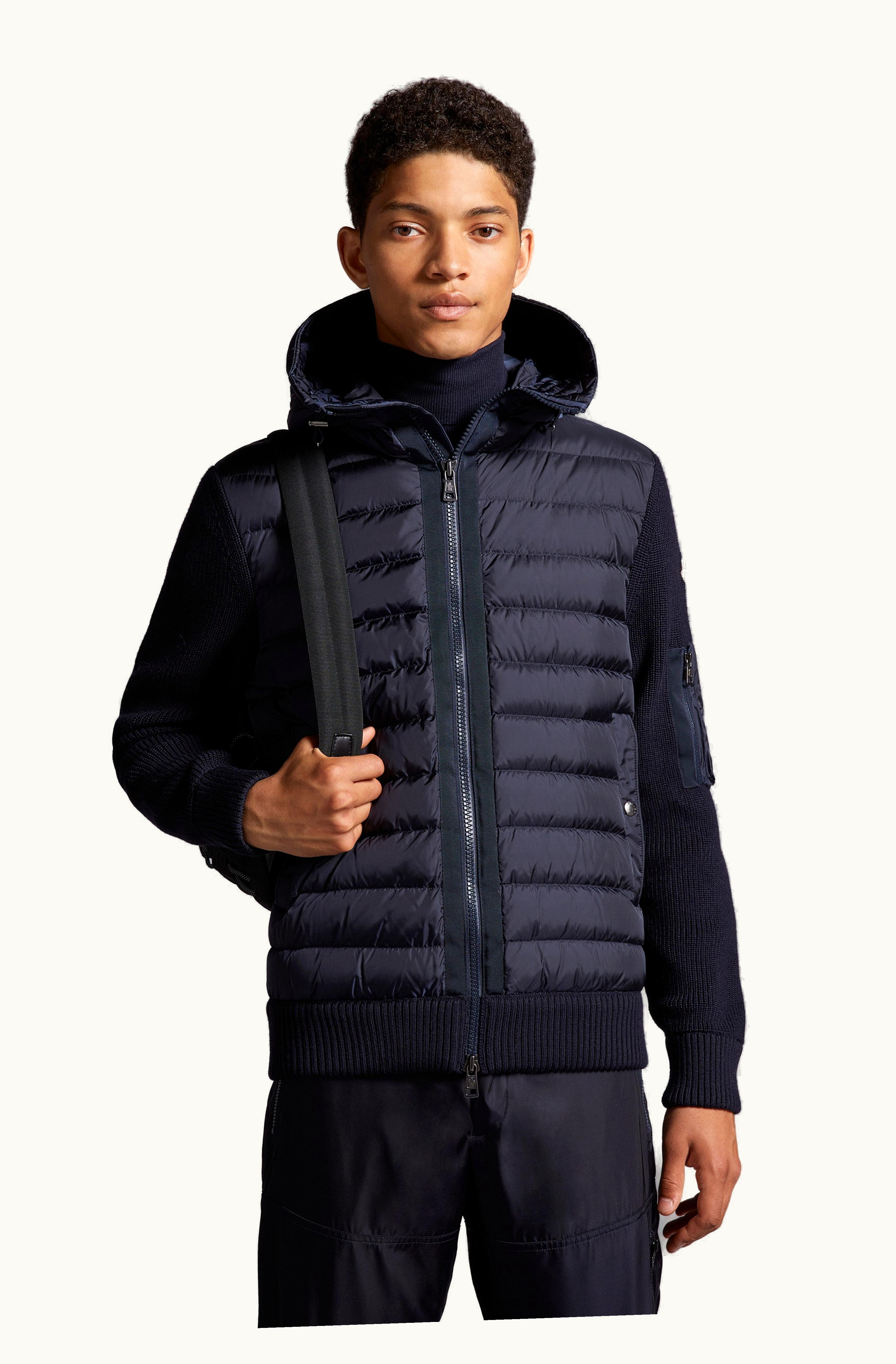Moncler Moncler Padded Wool Hoodie Navy Blue Navy Blue