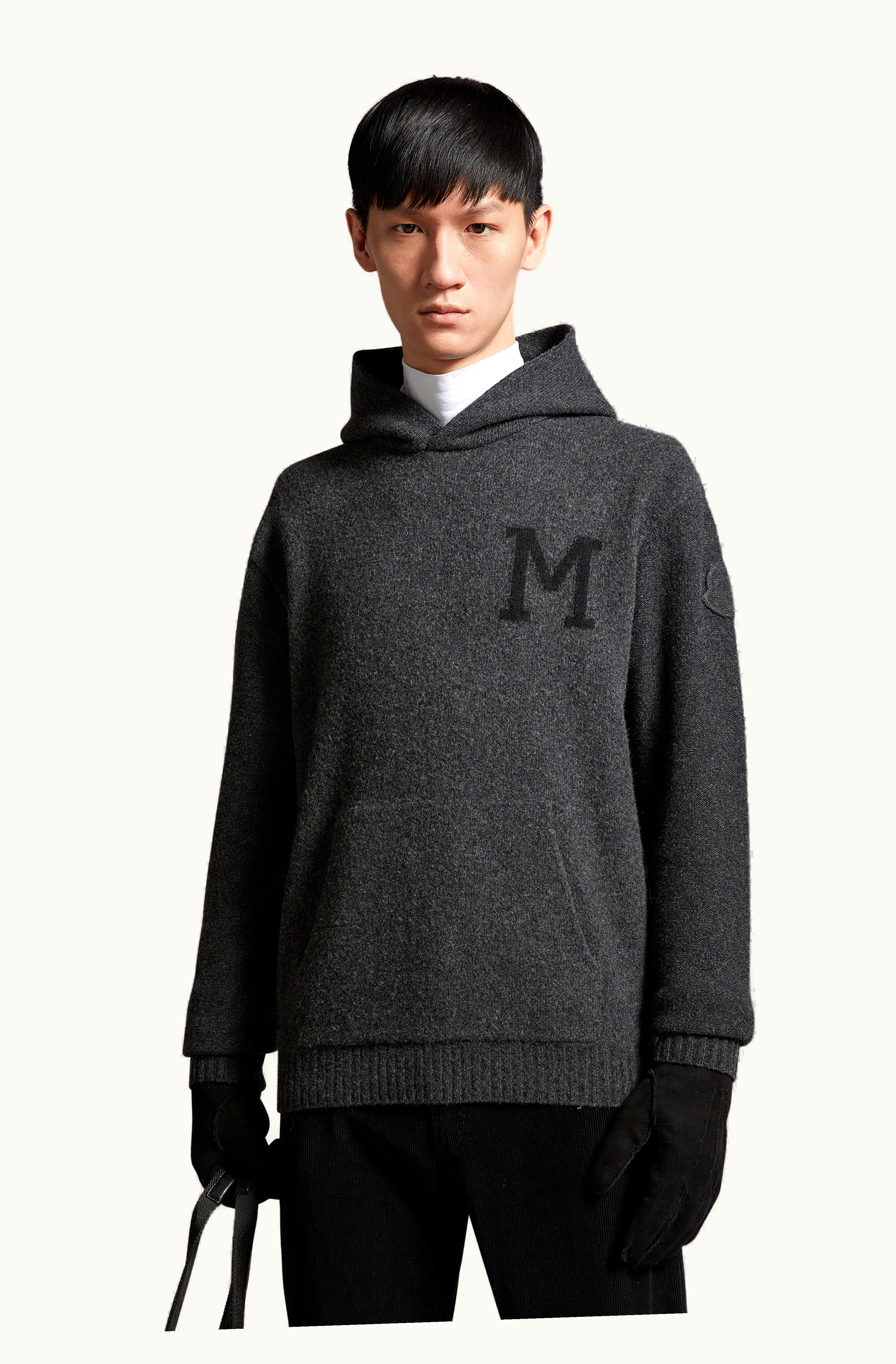 Moncler Moncler Wool & Cashmere Hoodie Dark Gray