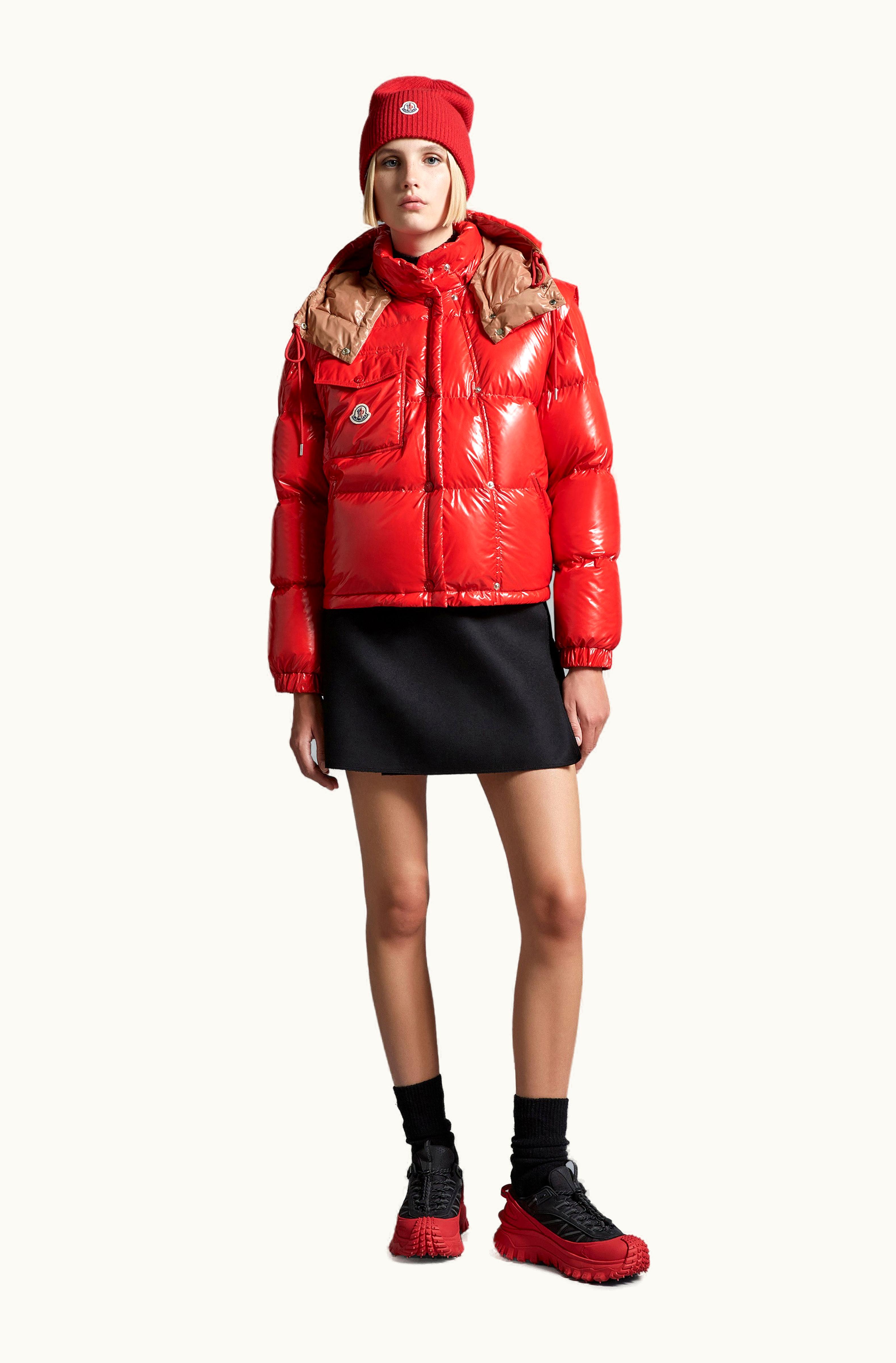 Moncler Moncler Karakorum Short Down Jacket Women Red