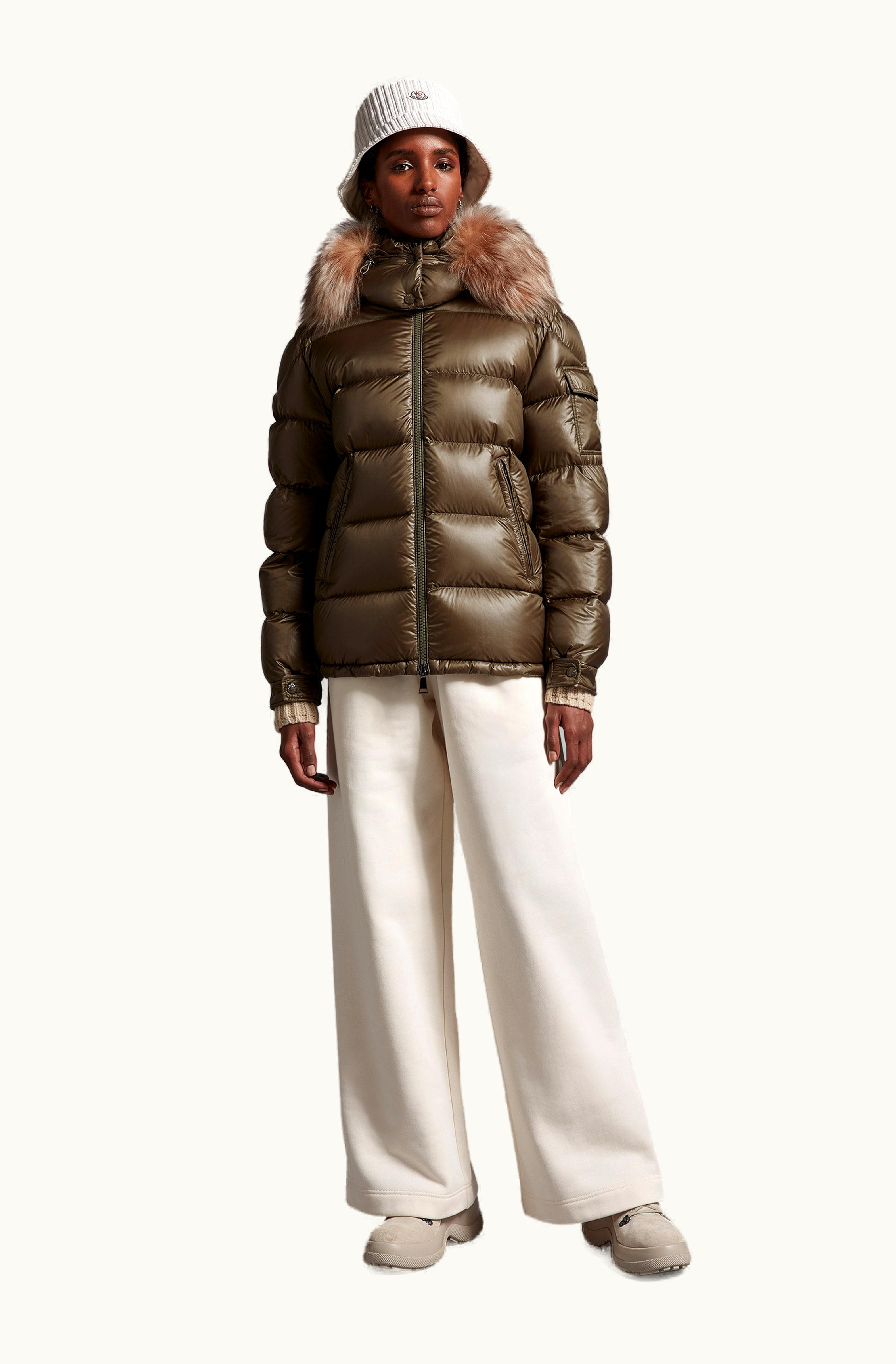 Moncler Moncler Mairefur Short Down Jacket Olive Brown