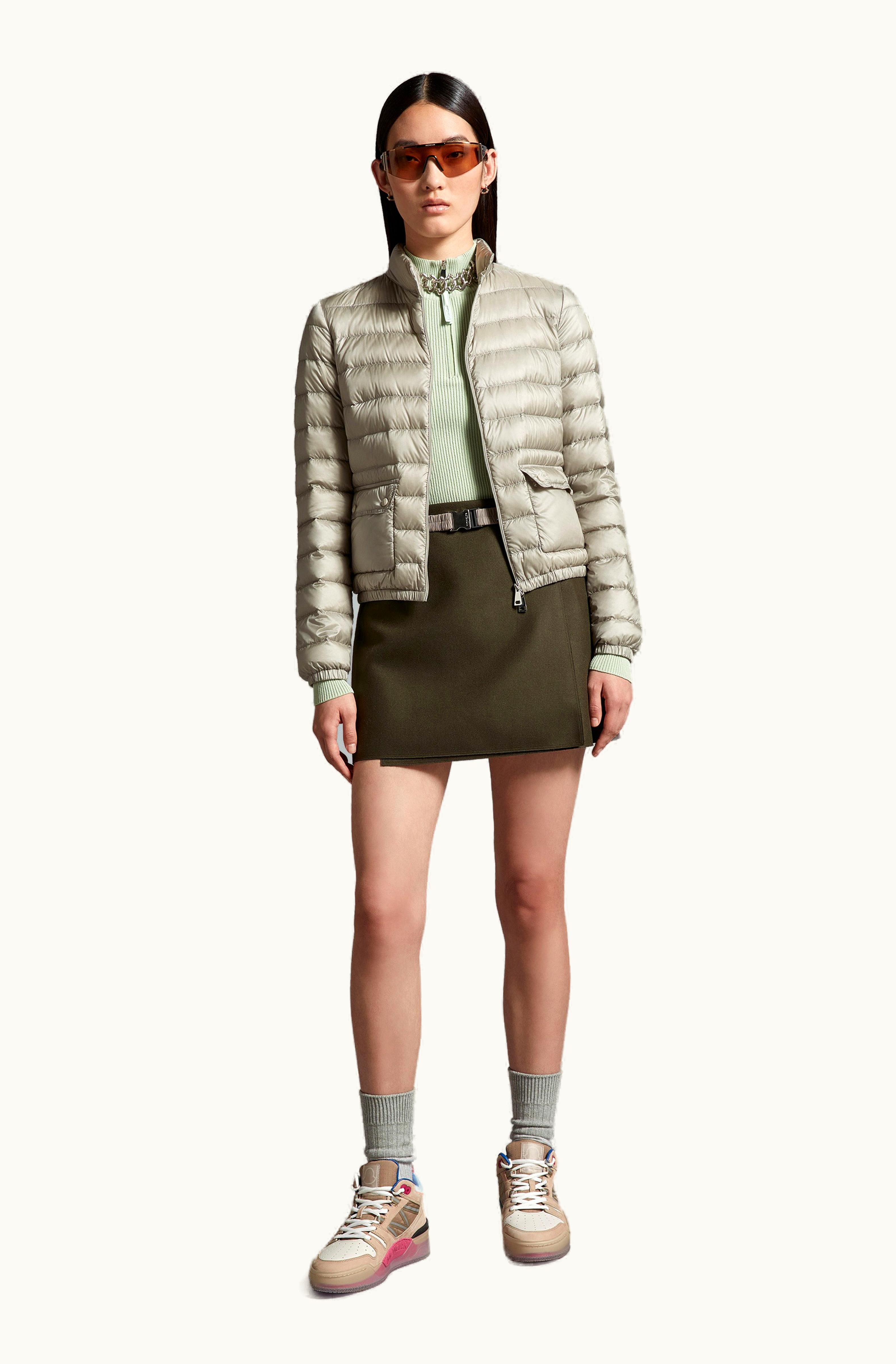 Moncler Moncler Lans Short Down Jacket Light Gray