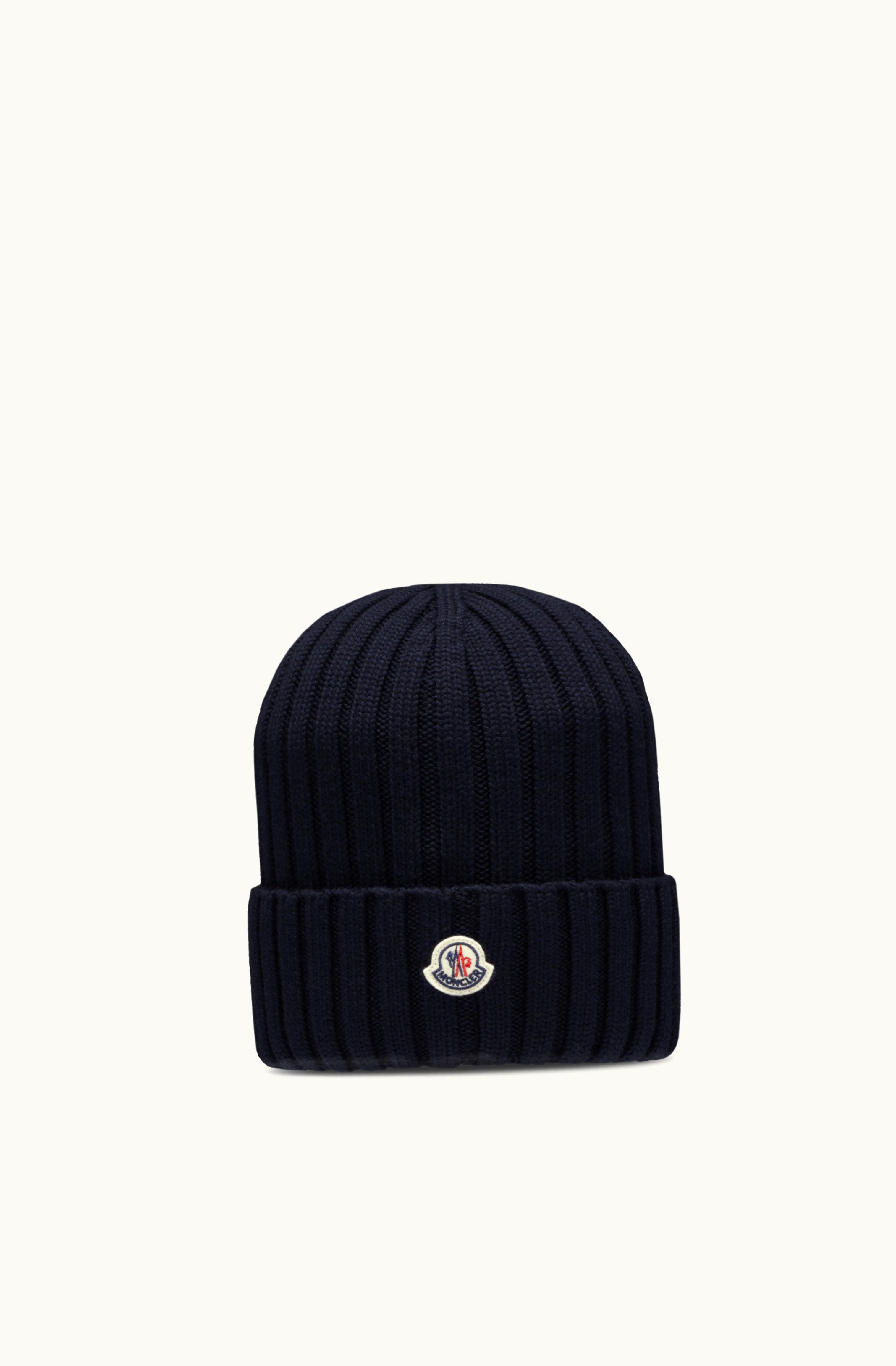 Moncler Moncler Wool Beanie Navy Blue Navy Blue