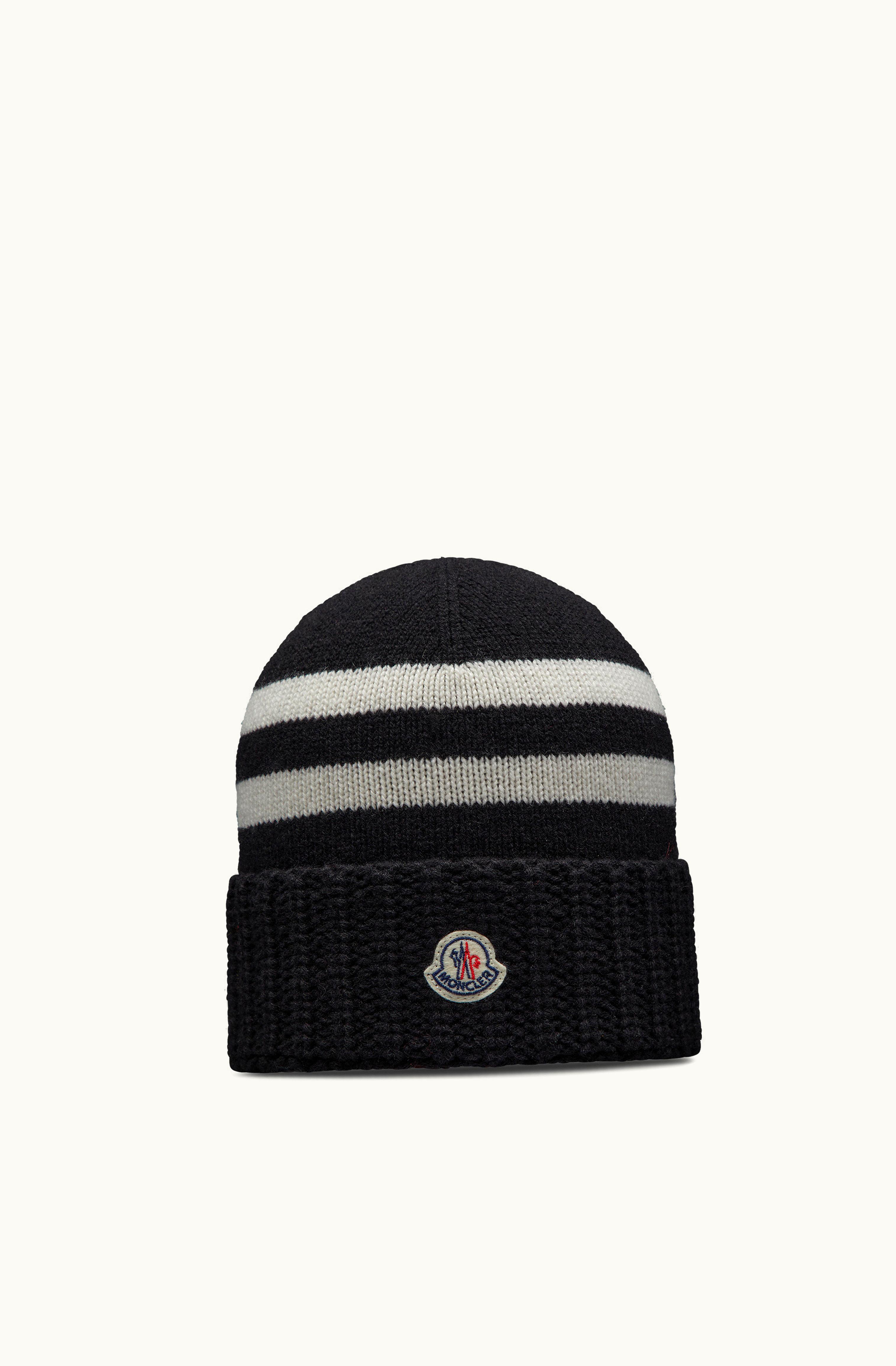 Moncler Moncler Cashmere Blend Beanie Black & White