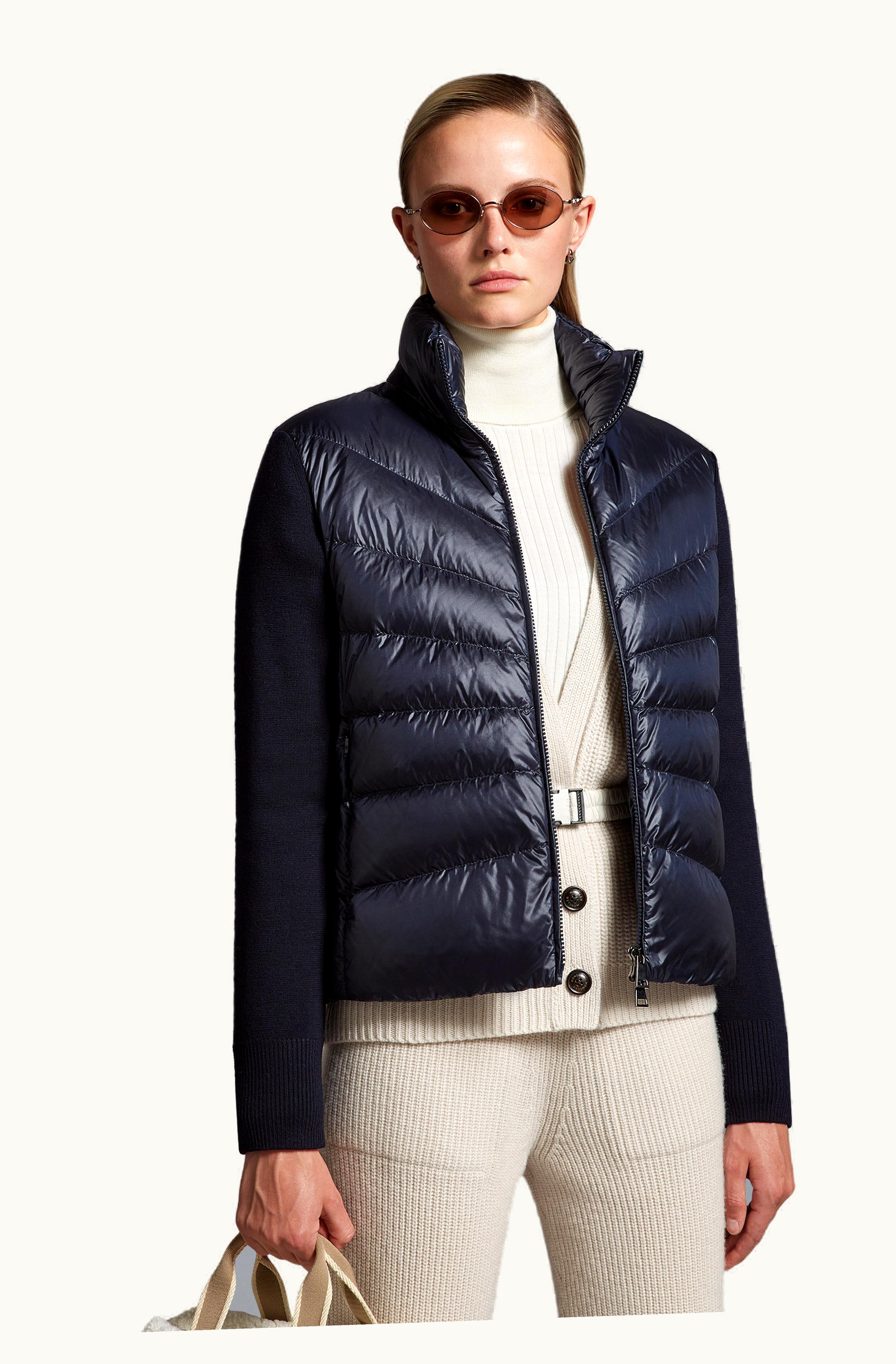 Moncler Moncler Padded Wool Cardigan Navy Blue I20939B00012M1131778