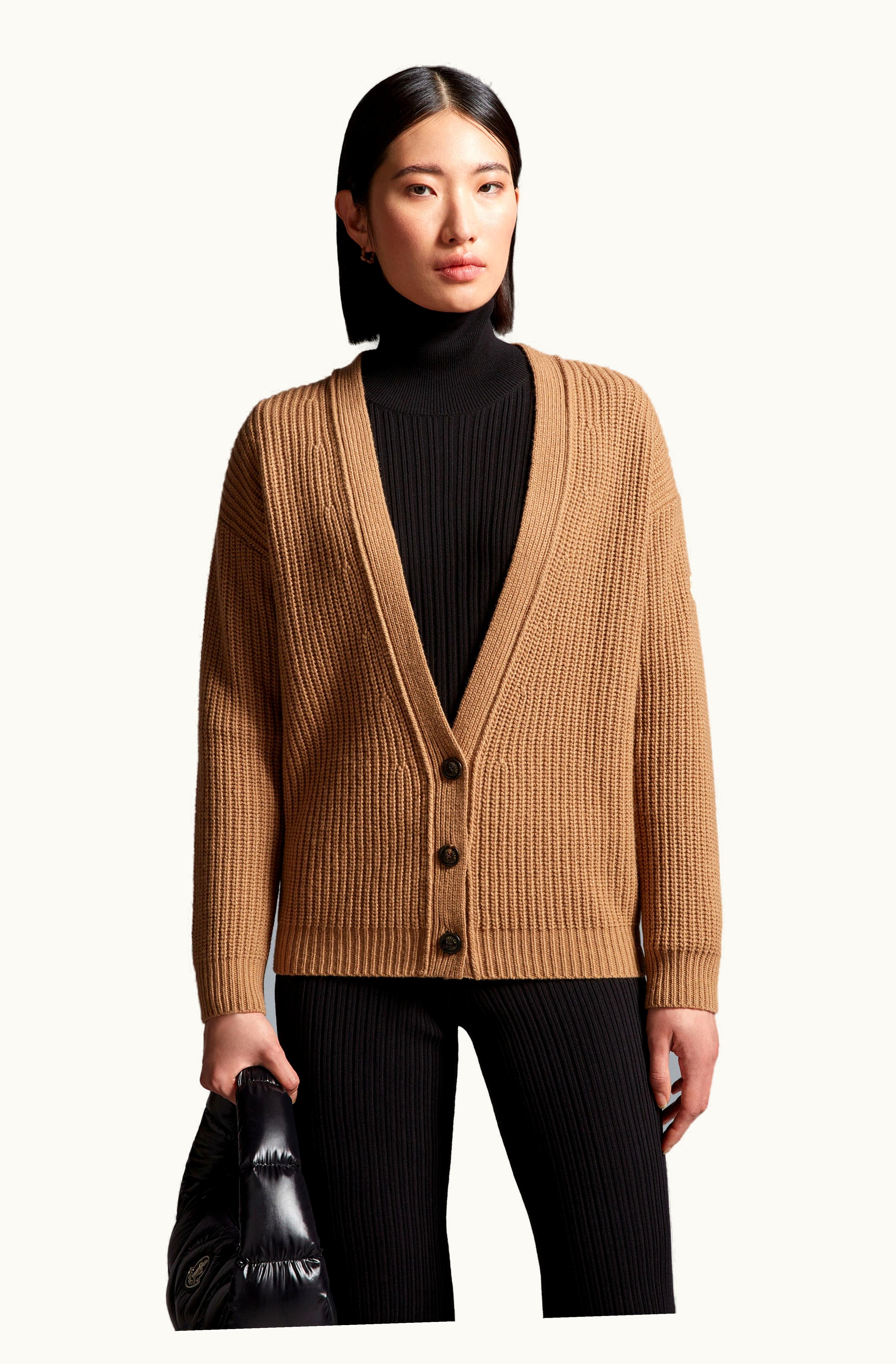 Moncler Moncler Wool & Cashmere Cardigan Camel Beige