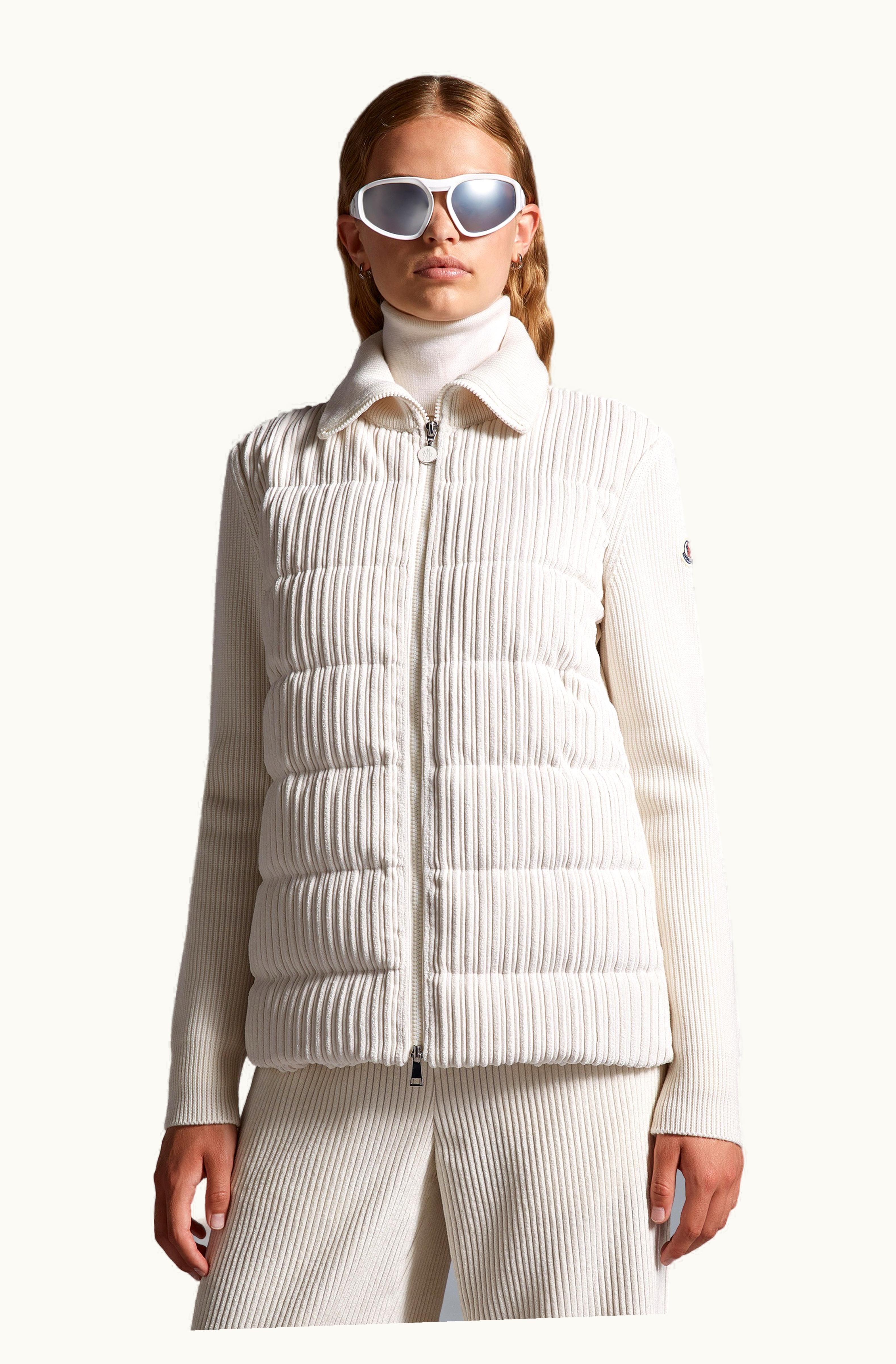 Moncler Moncler Padded Corduroy Cardigan White