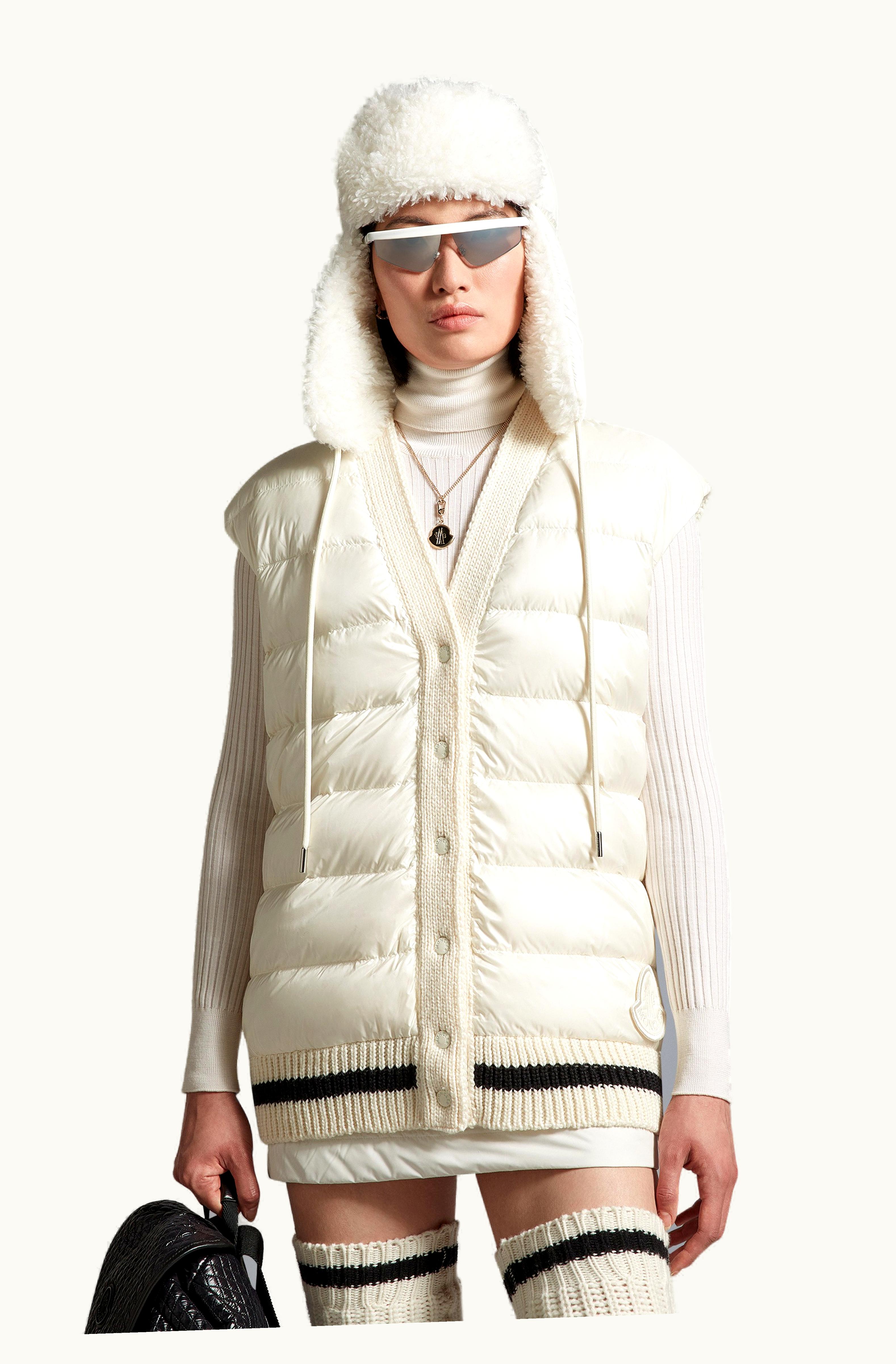 Moncler Moncler Padded Wool Gilet White Ivory
