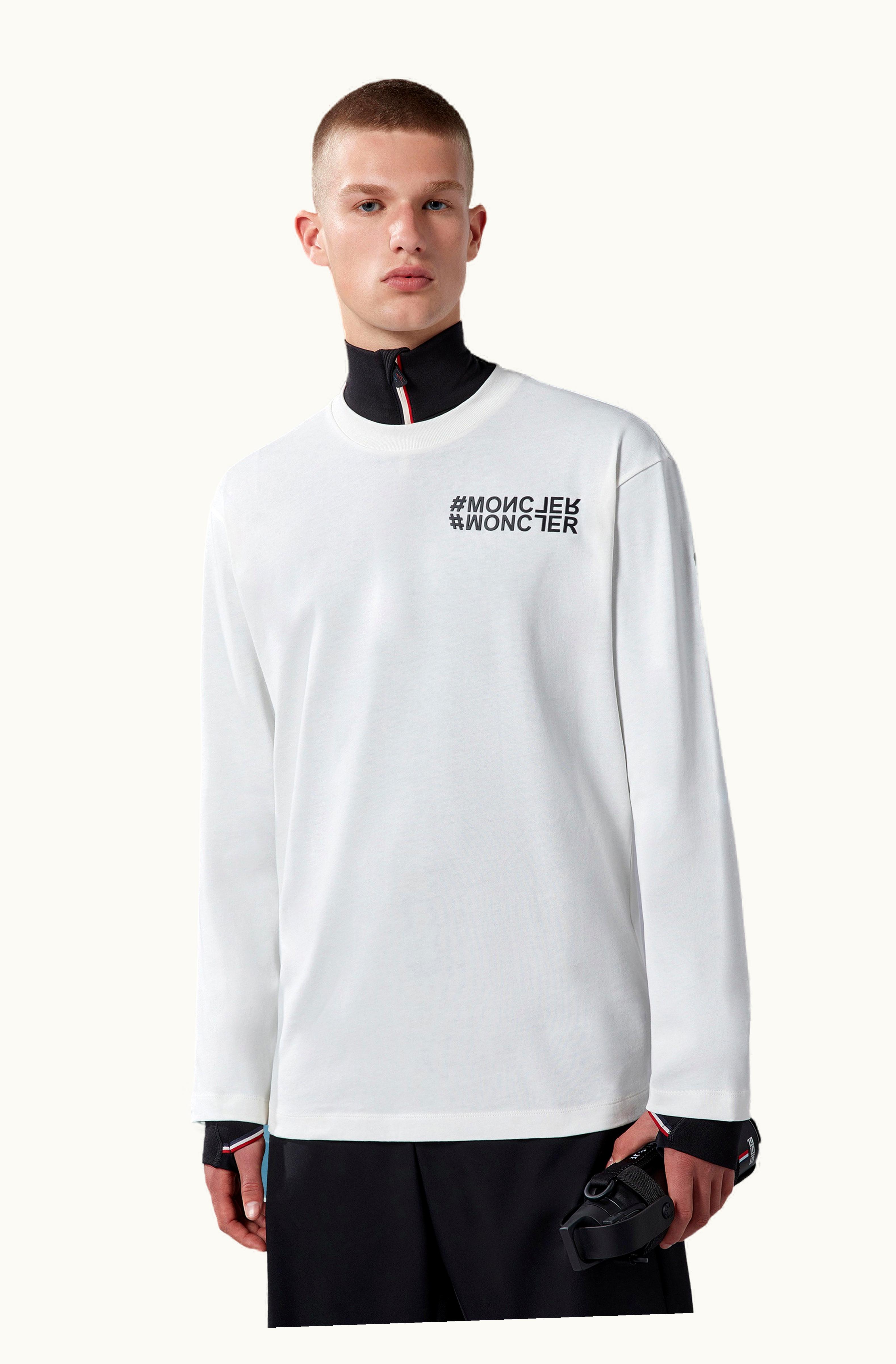 Moncler Moncler Logo Long Sleeve T-Shirt White White