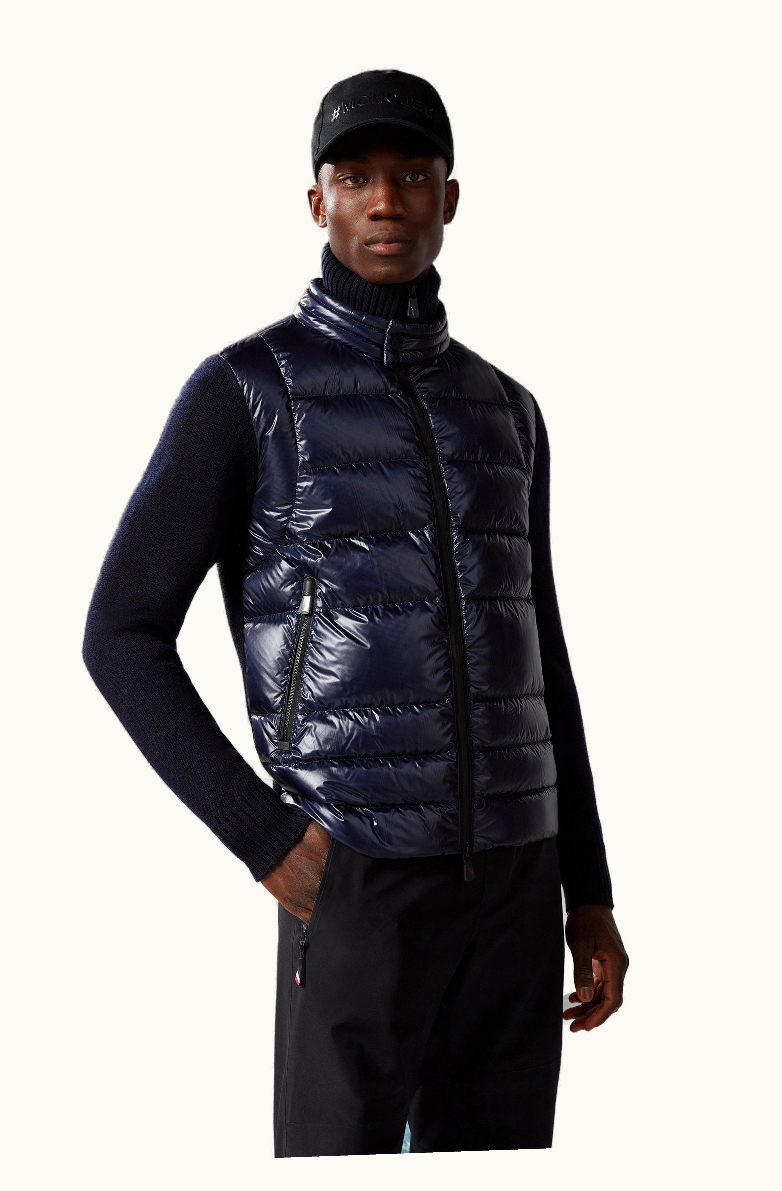 Moncler Moncler Padded Wool Zip-Up Cardigan Night Blue