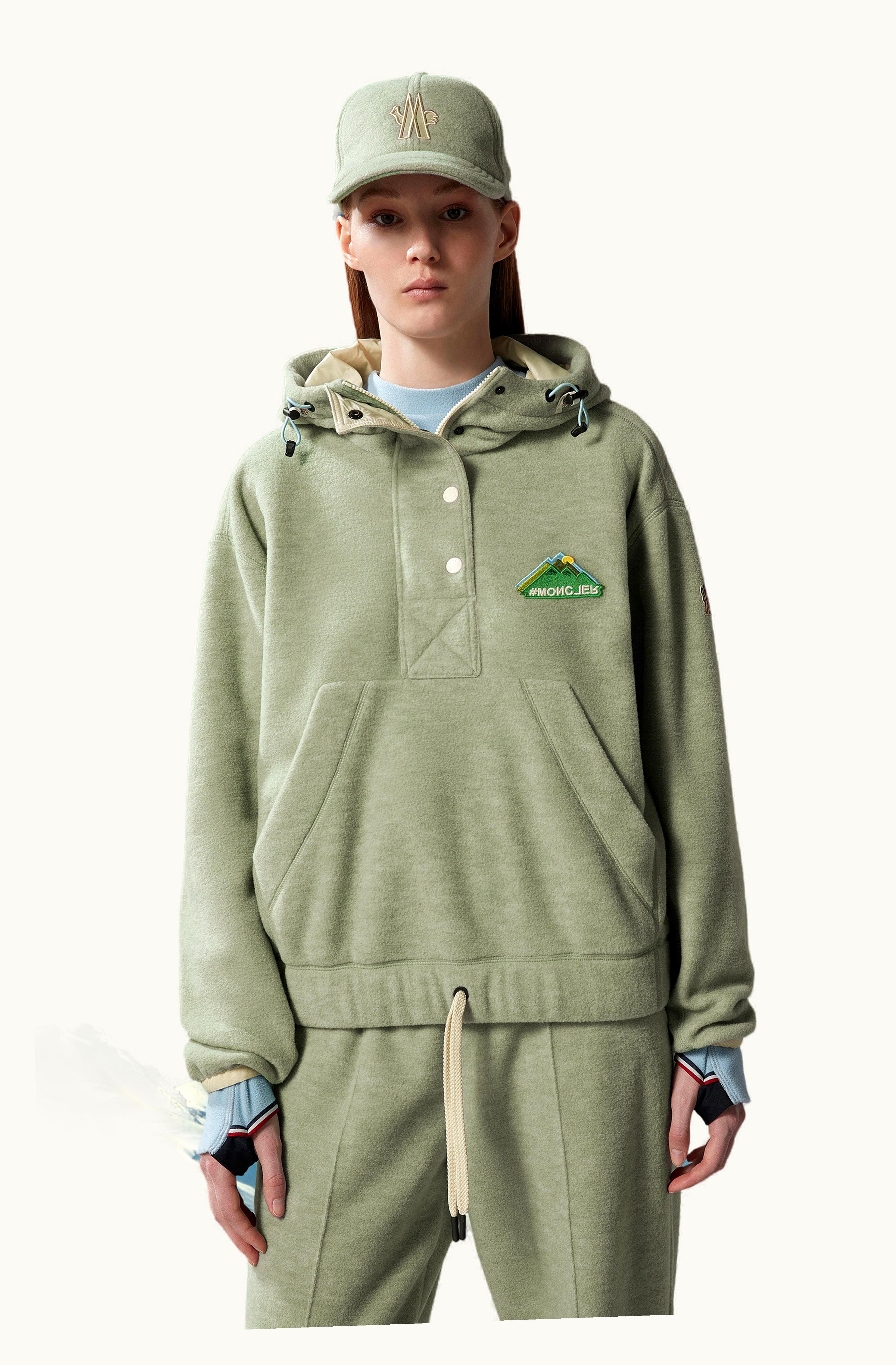 Moncler Moncler Fleece Hoodie Sage Green