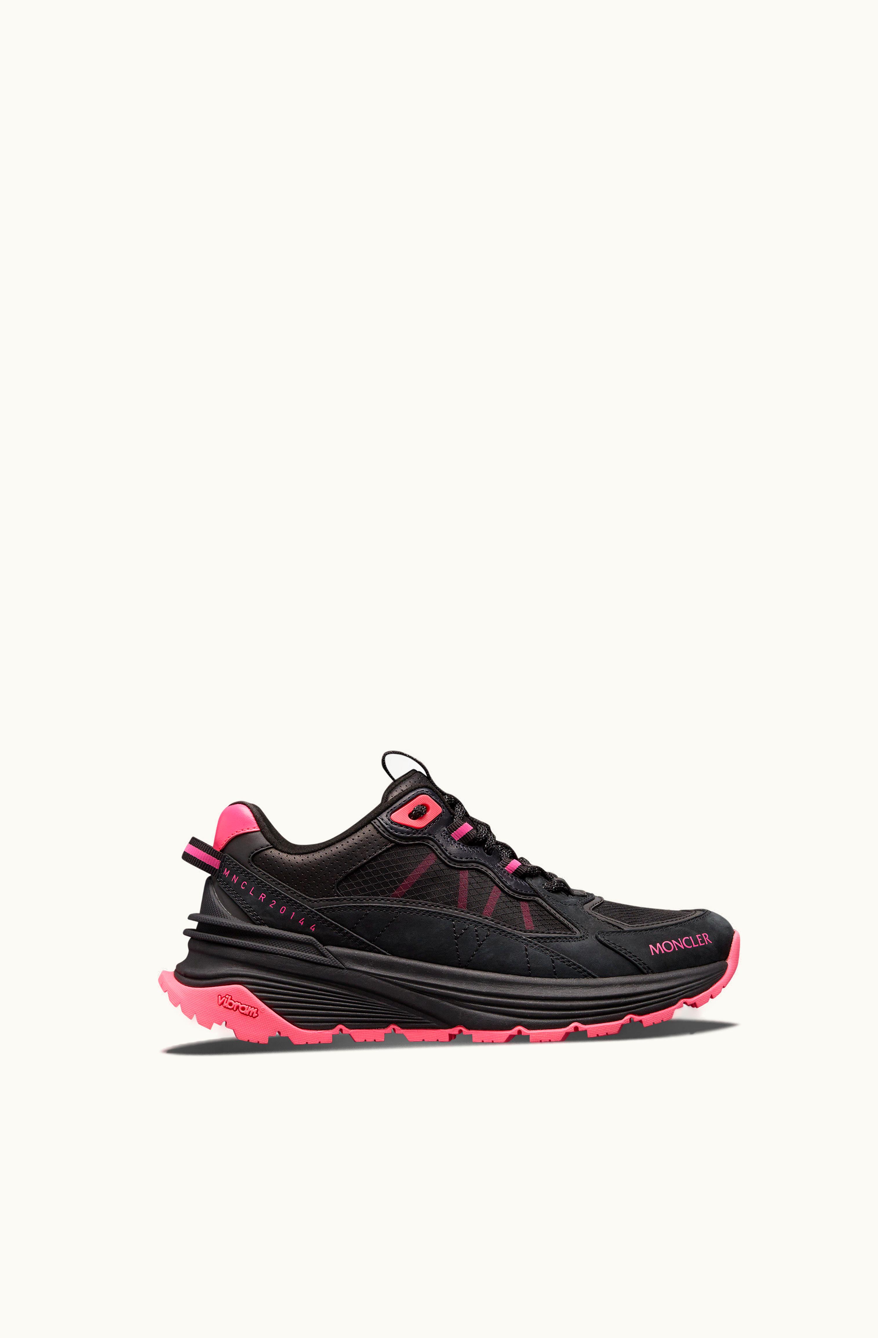 Moncler Moncler Lite Runner Low Top Trainers Black & Pink