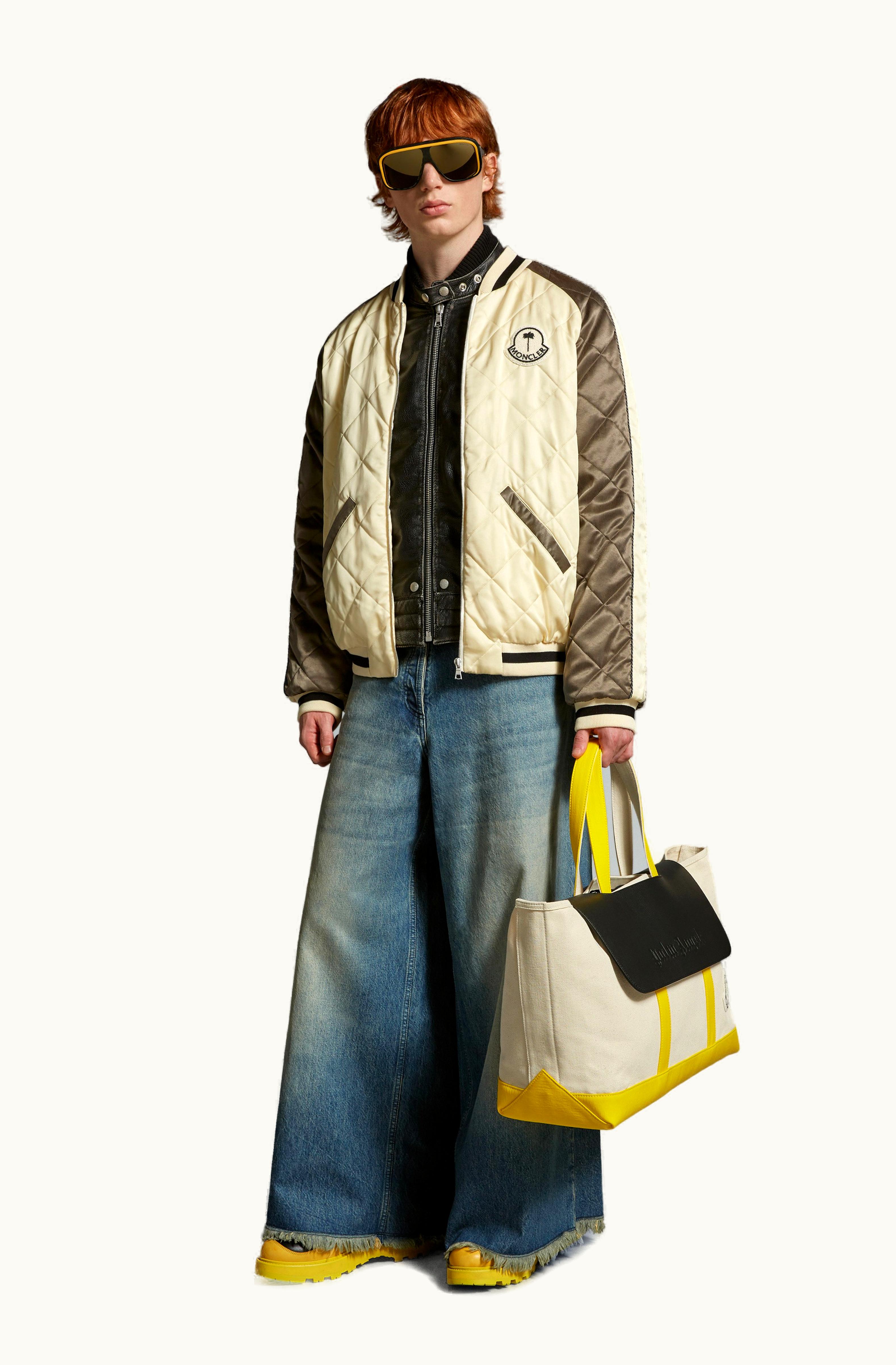 Moncler Moncler Gosper Down Varsity Jacket White & Brown