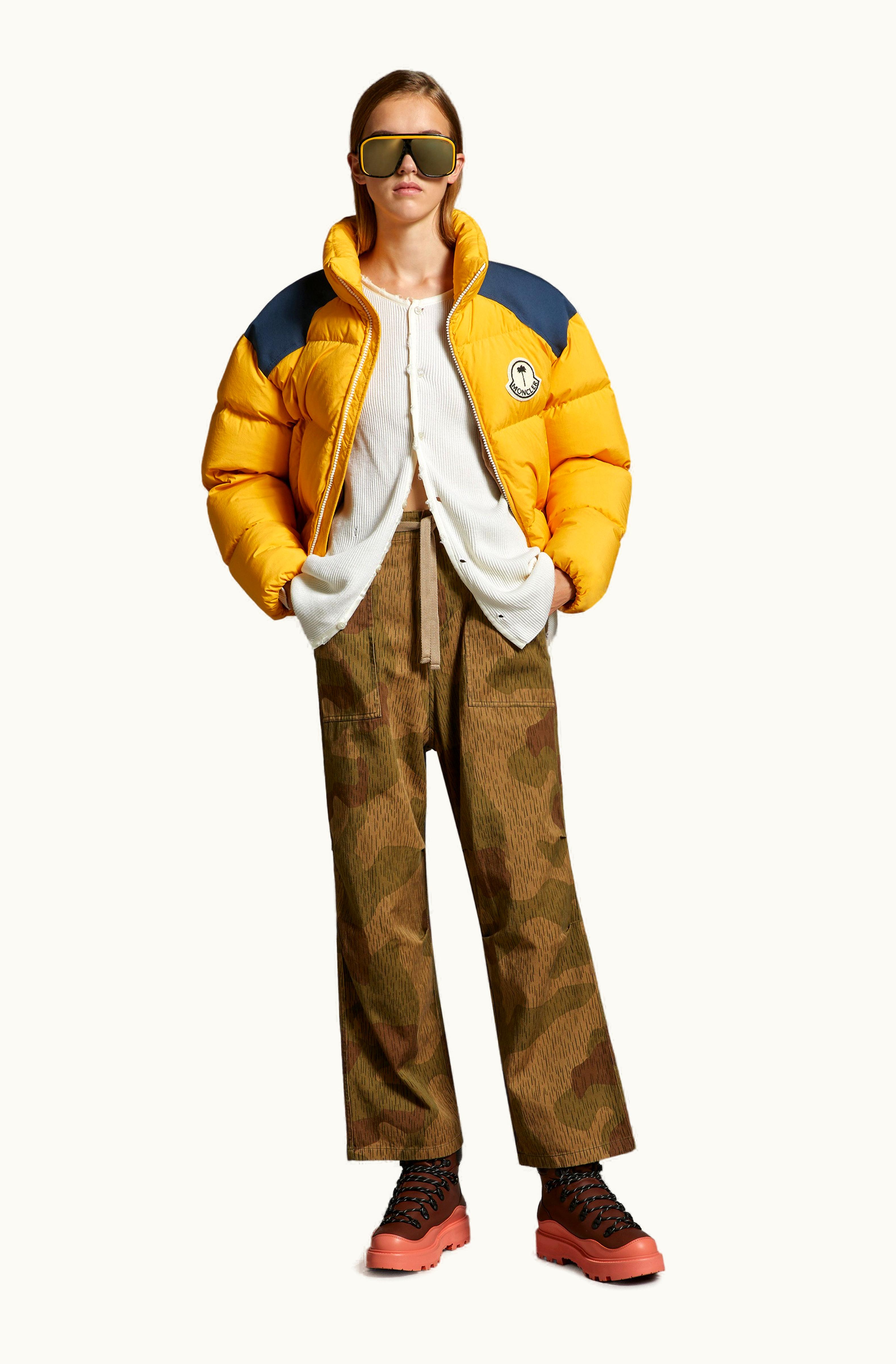 Moncler Moncler Nevis Short Down Jacket Yellow & Blue