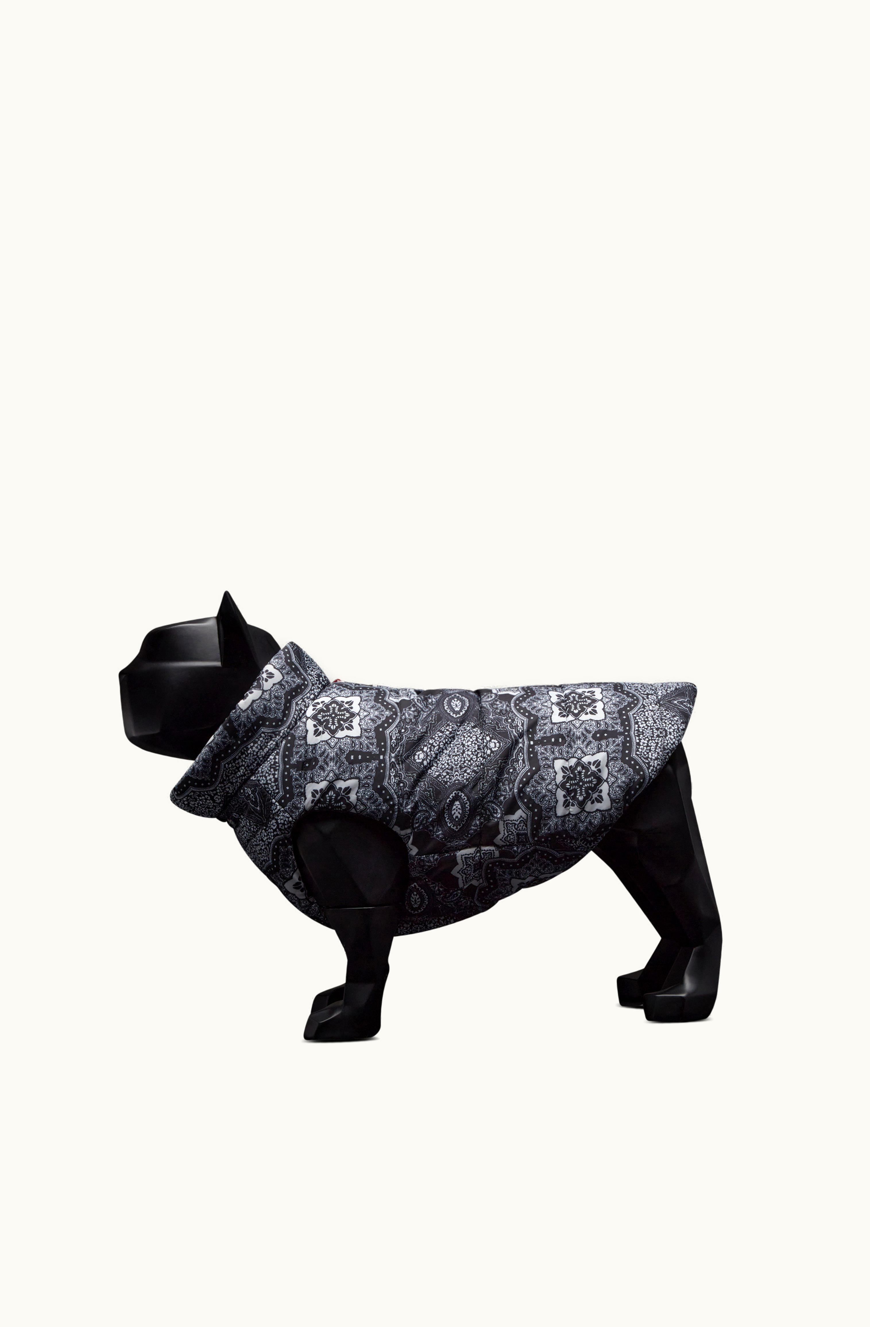 Moncler Moncler Bandana Print Reversible Dog Puffer Gilet Black & White