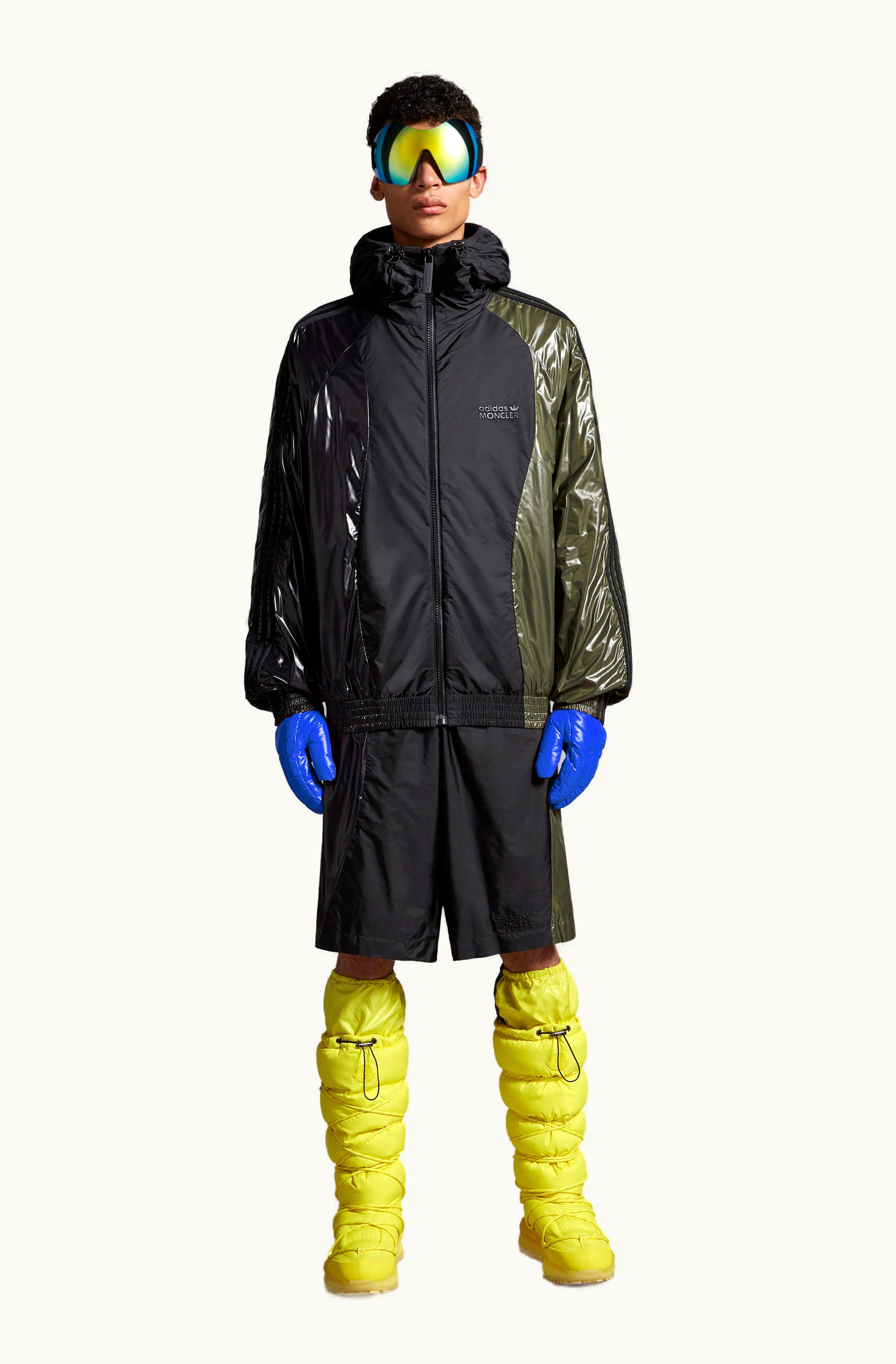 Moncler Moncler Nylon Laqué Bermuda Shorts Black & Green