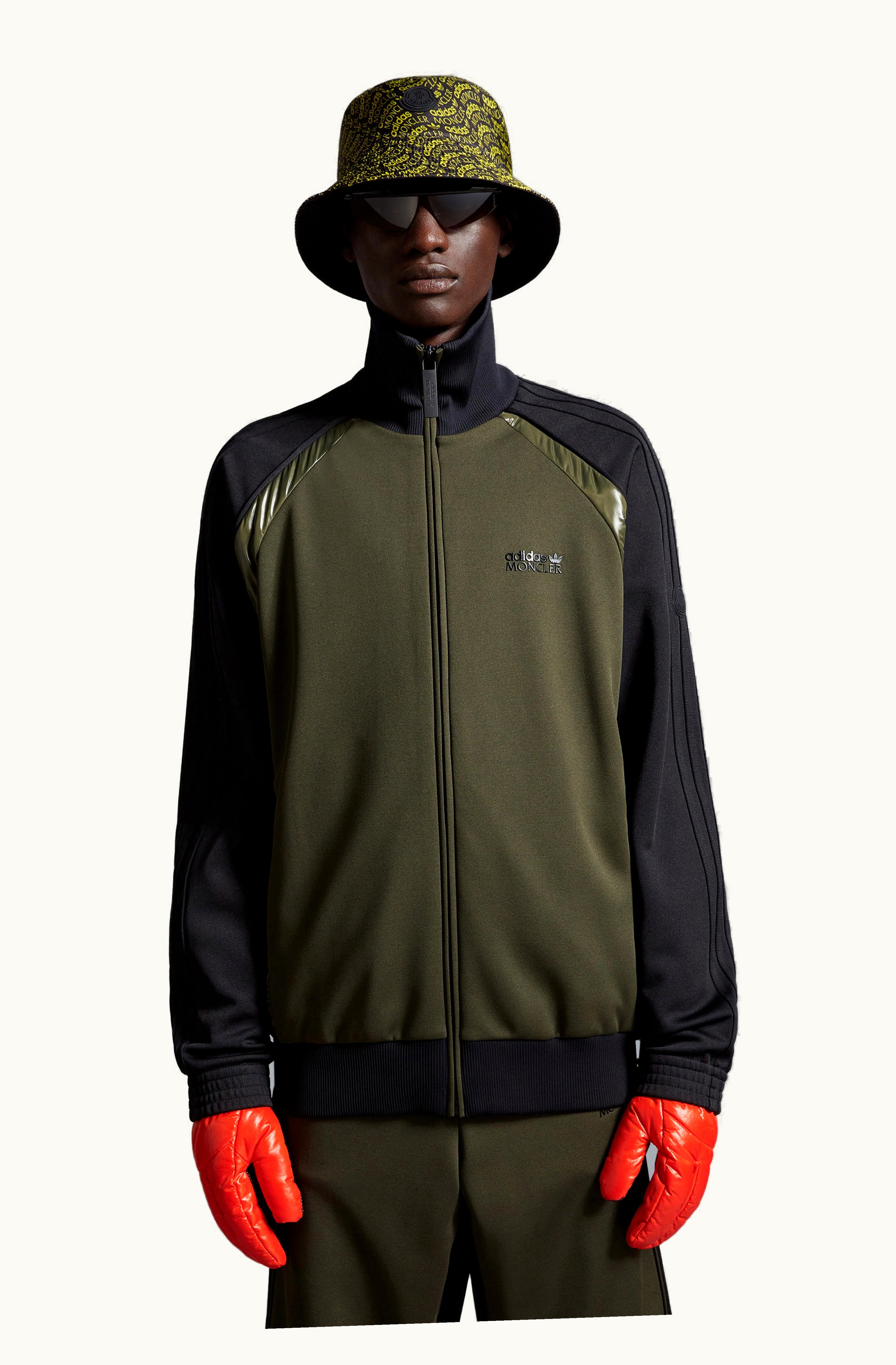Moncler Moncler Acetate Zip-Up Sweatshirt Black & Green