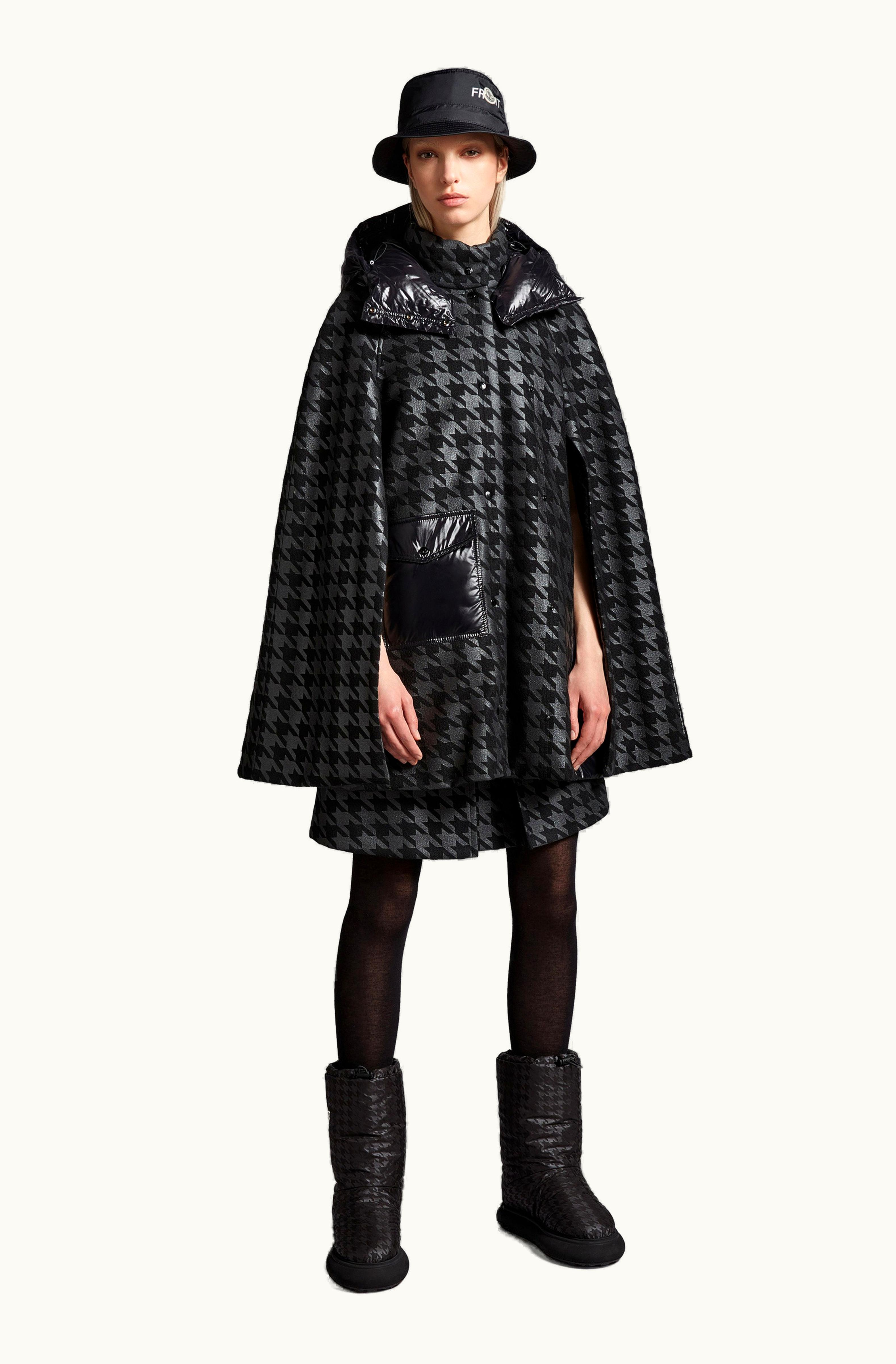 Moncler Moncler Houndstooth Mini Skirt Black & Gray