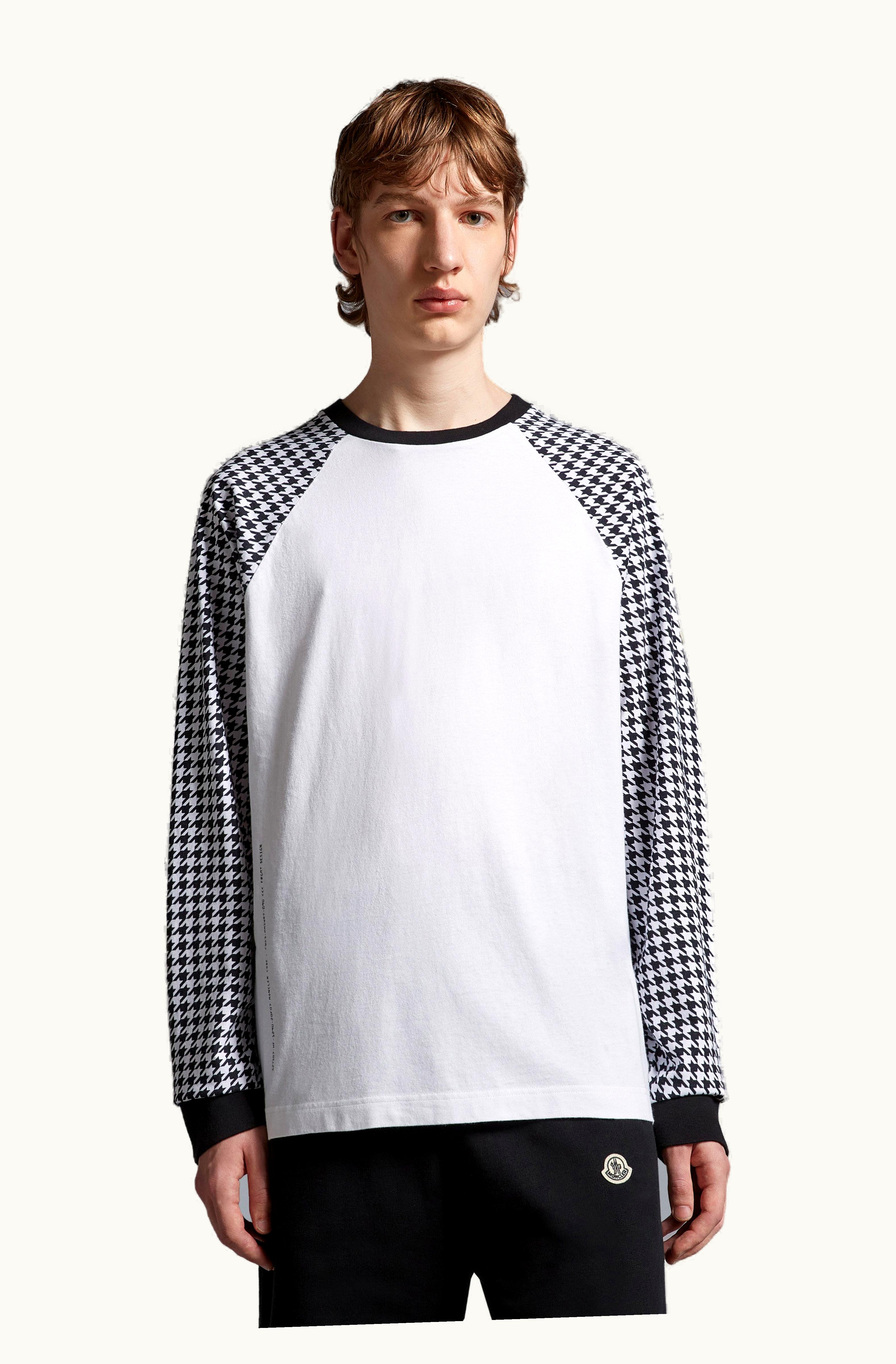 Moncler Moncler Houndstooth Long Sleeve T-Shirt Black & White