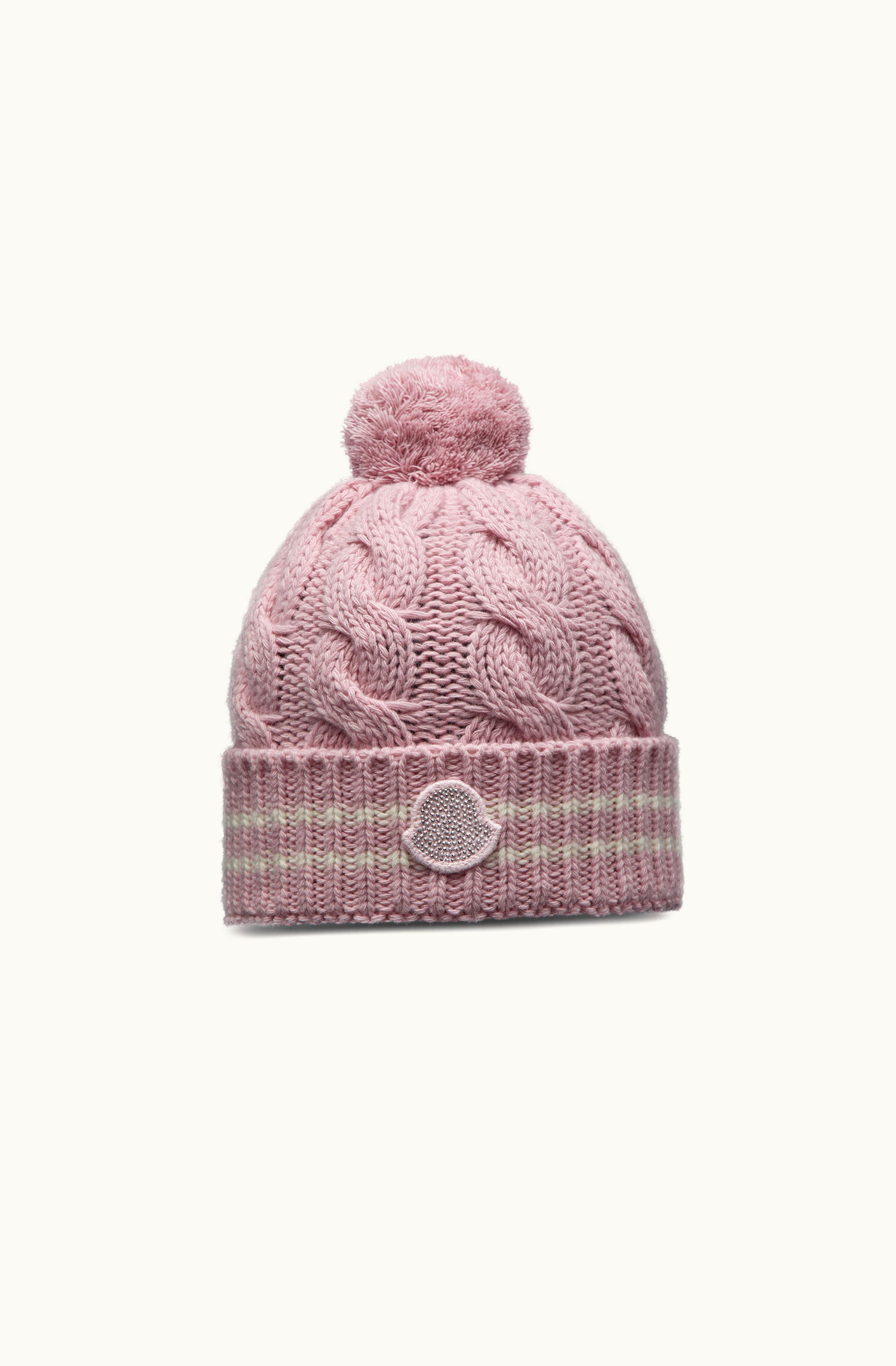 Moncler Moncler Wool Beanie With Pom Pom Light Pink