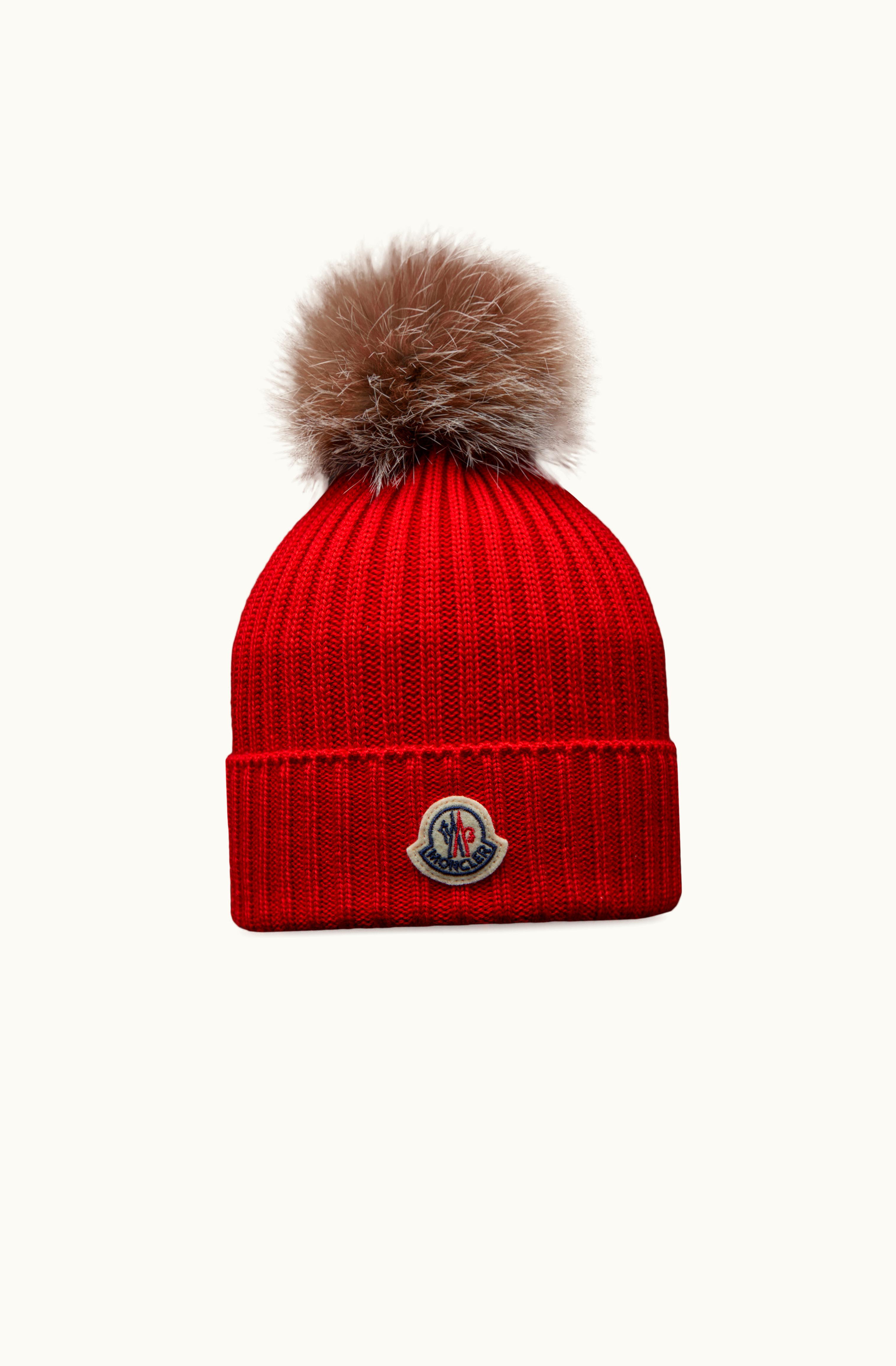 Moncler Moncler Wool Beanie With Pom Pom Scarlet Red Scarlet Red