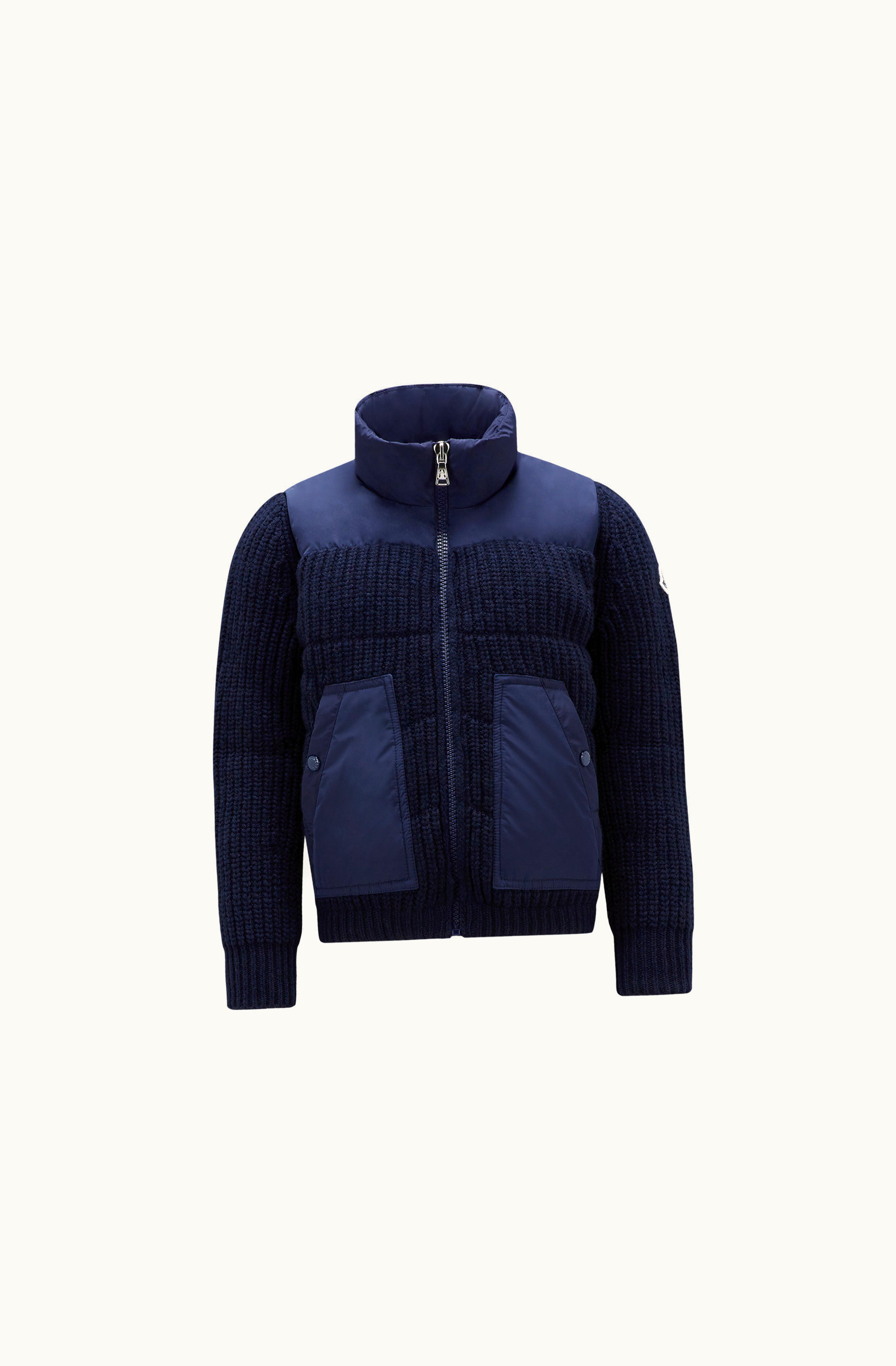 Moncler Moncler Padded Wool Cardigan Navy Blue I29549B00004M1241750