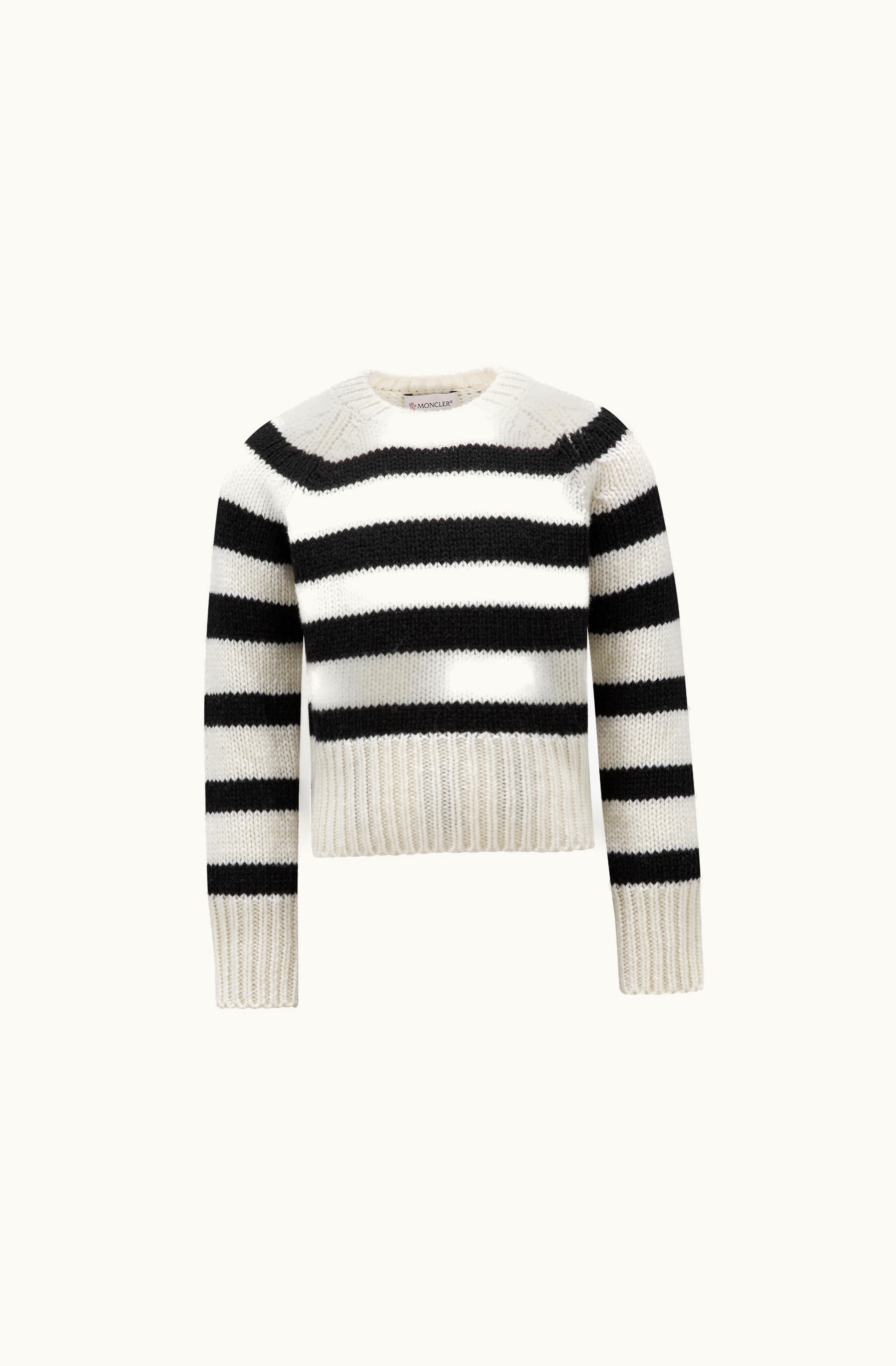 Moncler Moncler Striped Wool Jumper Black & White