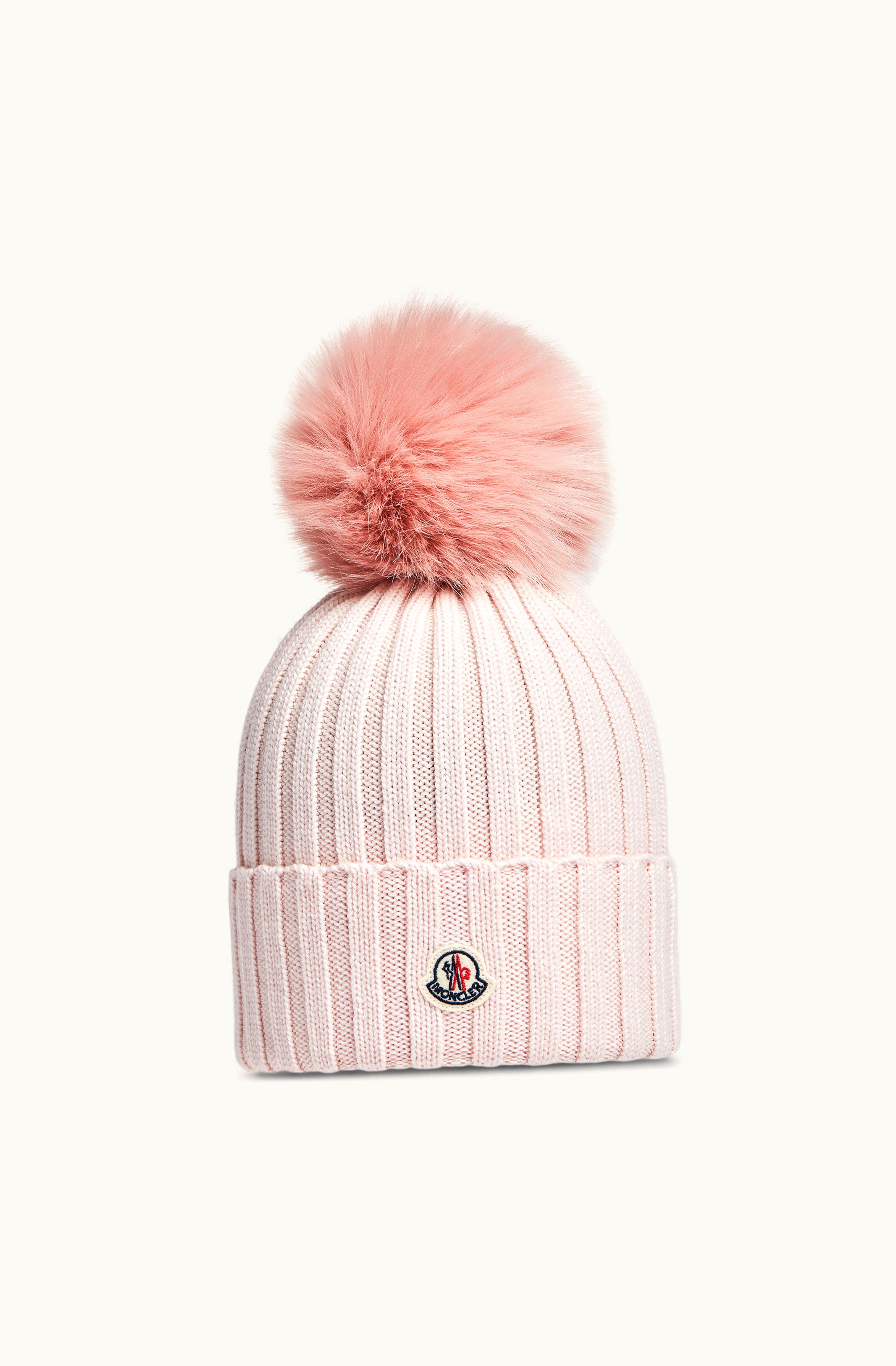 Moncler Moncler Wool Beanie With Pom Pom Light Pink Light Pink