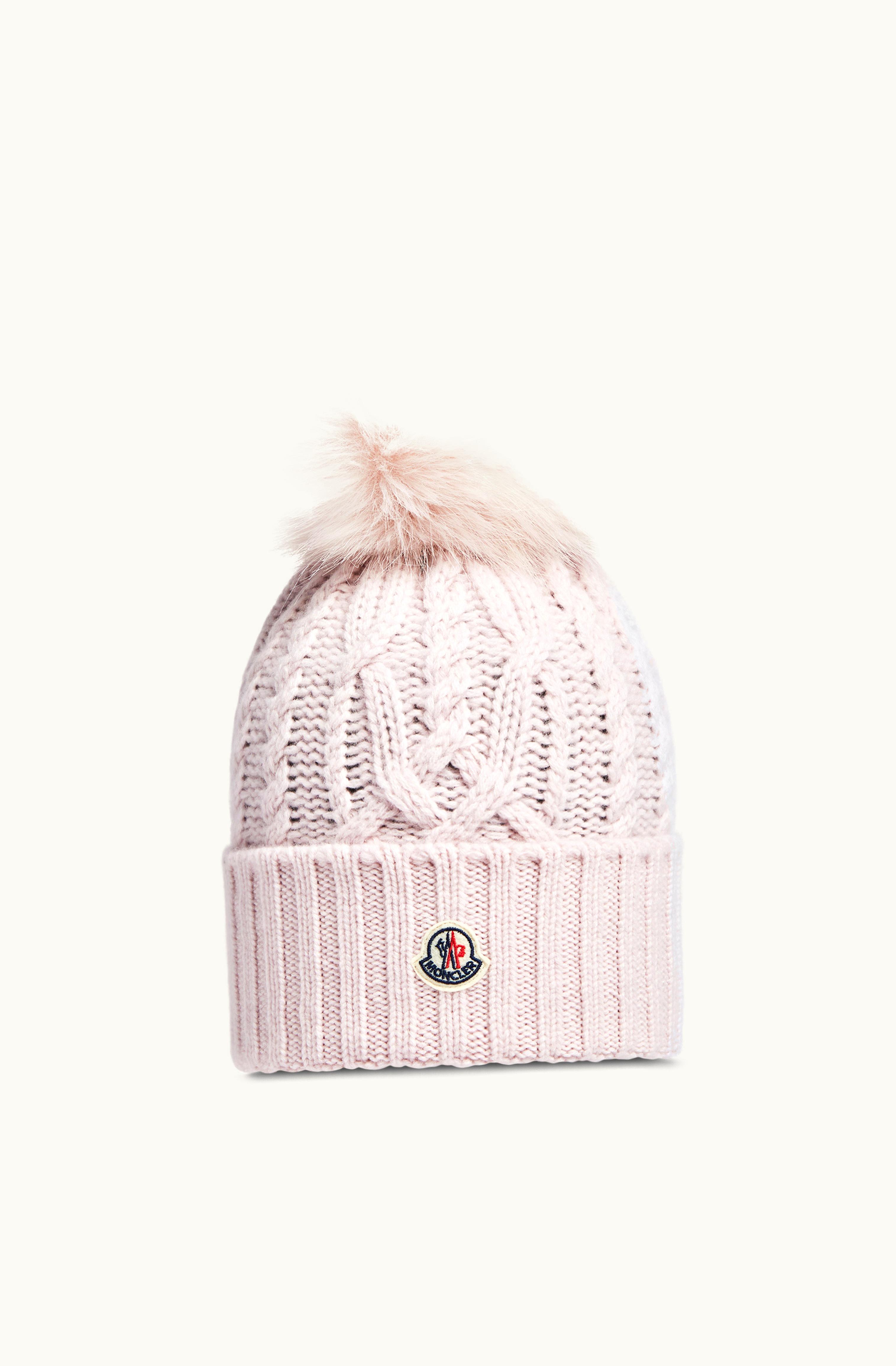 Moncler Moncler Wool & Cashmere Beanie With Pom Pom Pink