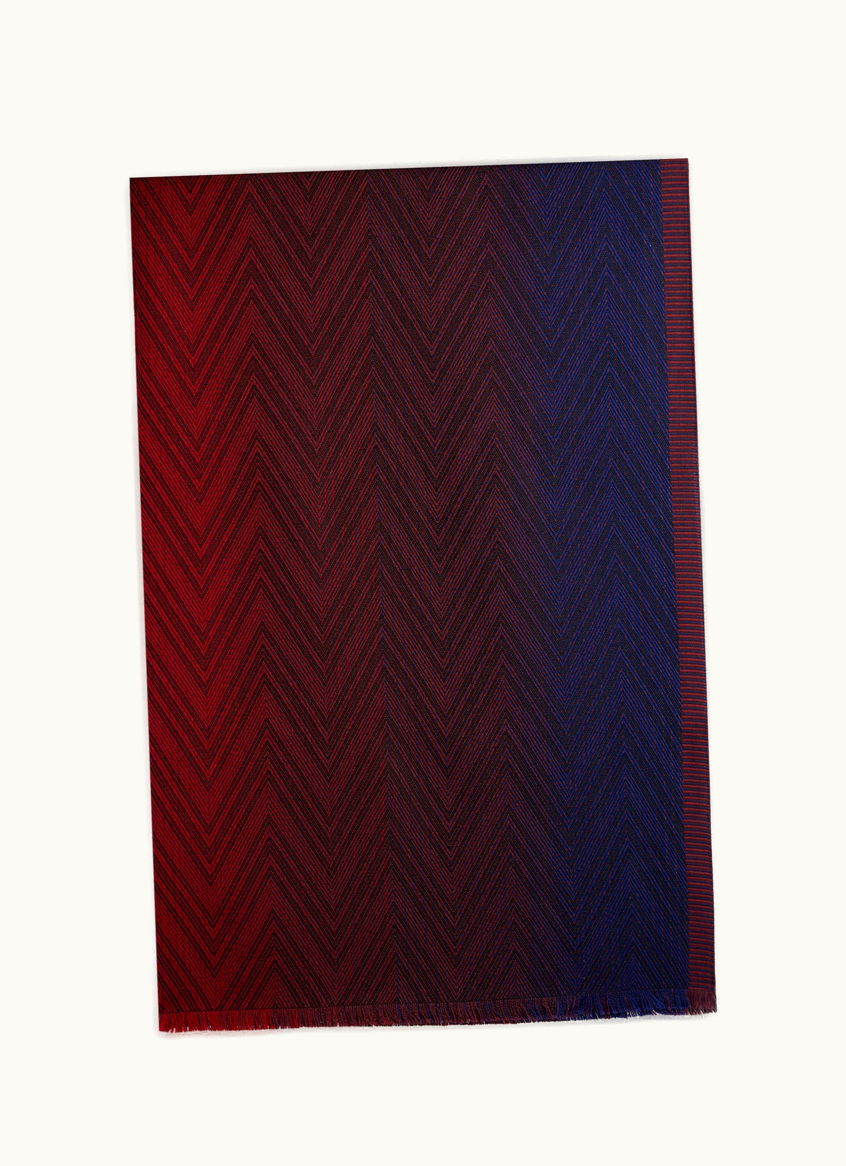 Missoni Missoni Viscose And Wool Chevron Knit Stole With Frayed Edges Multicoloured