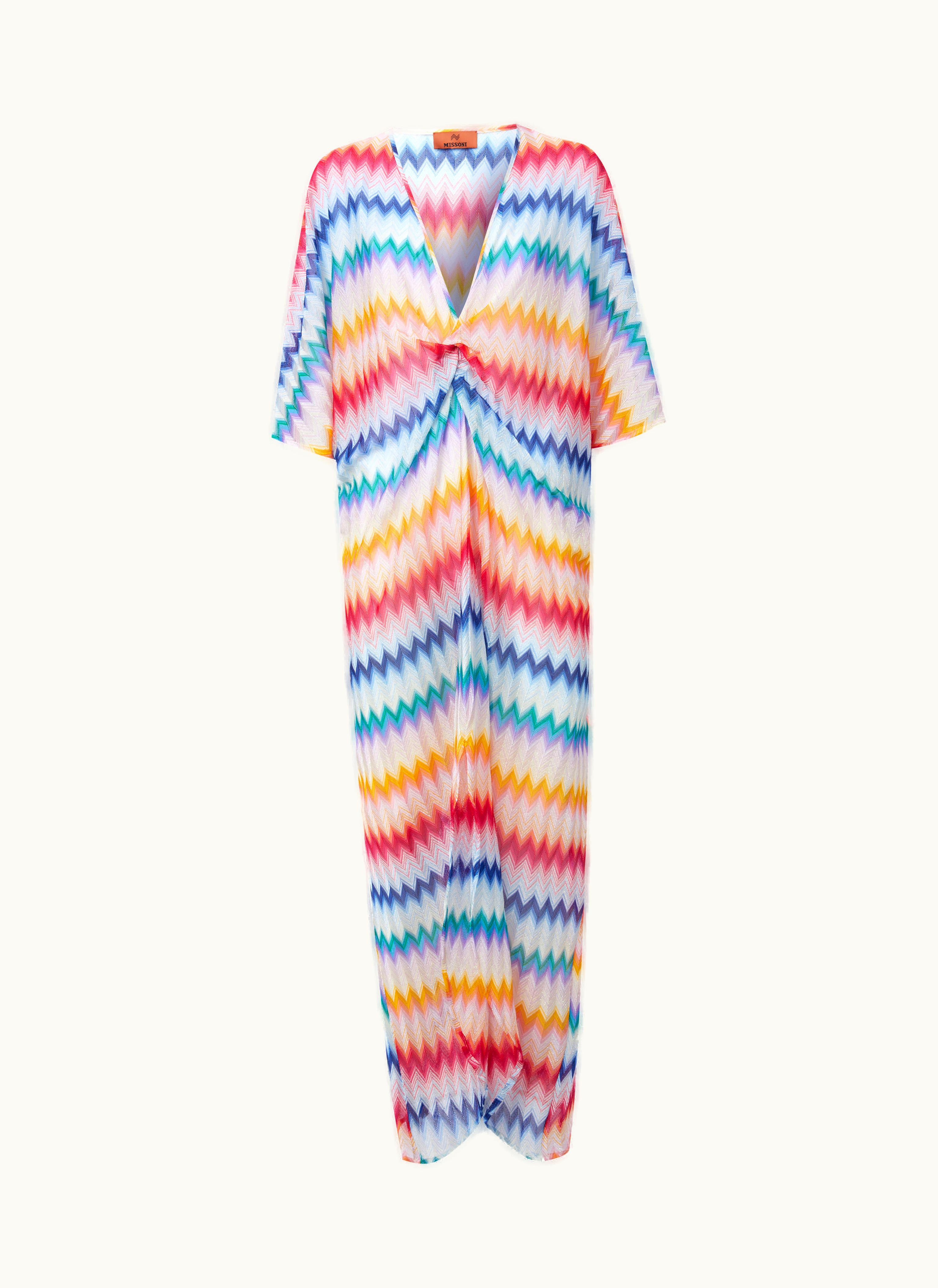 Missoni Missoni Long Cover Up Kaftan With Torchon Details And Zigzag Print Multicoloured