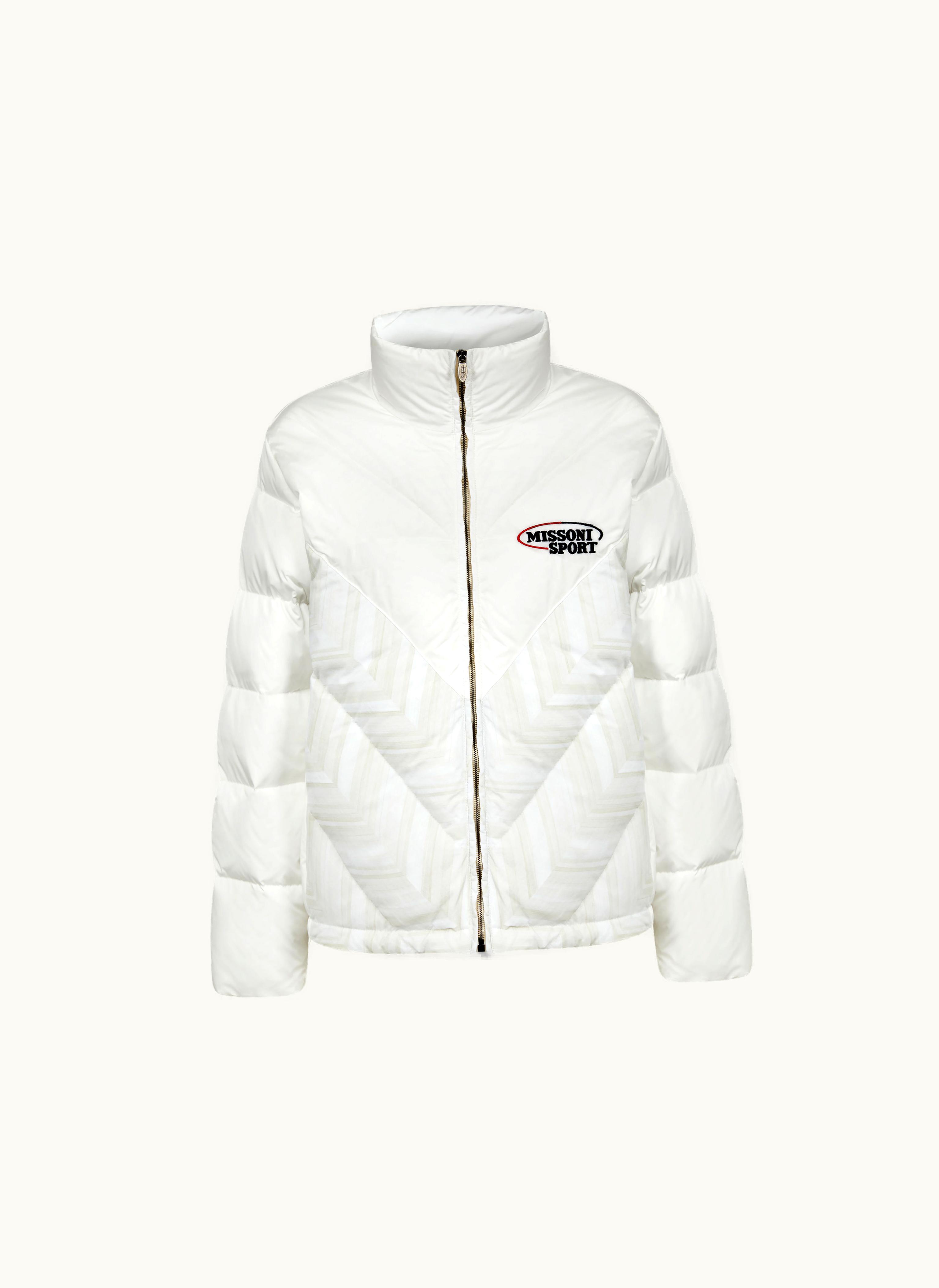 Missoni Missoni Quilted Jacket With Chevron Inserts And Logo White