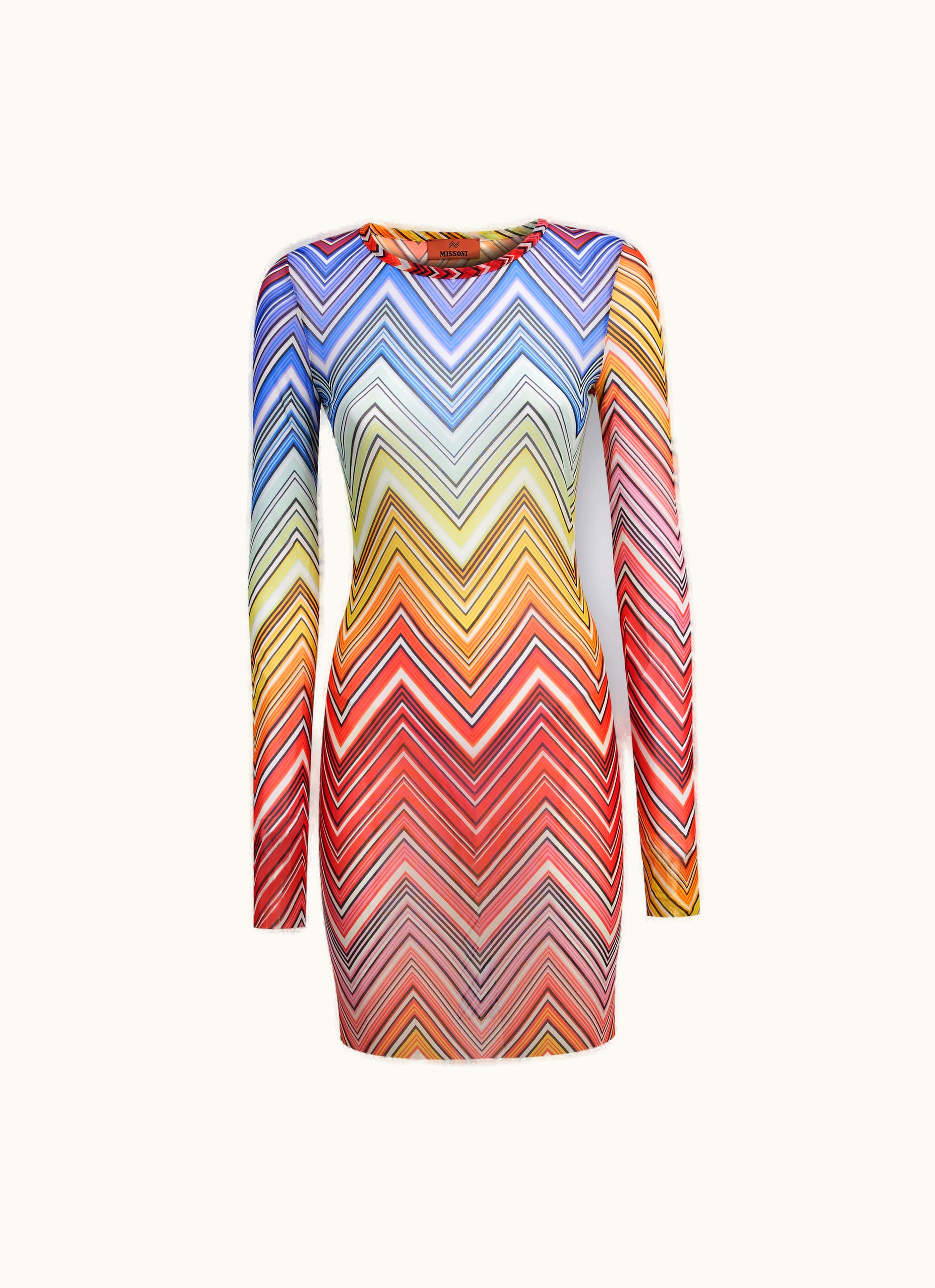 Missoni Missoni Beach Dress In Zigzag Print Tulle Multicoloured