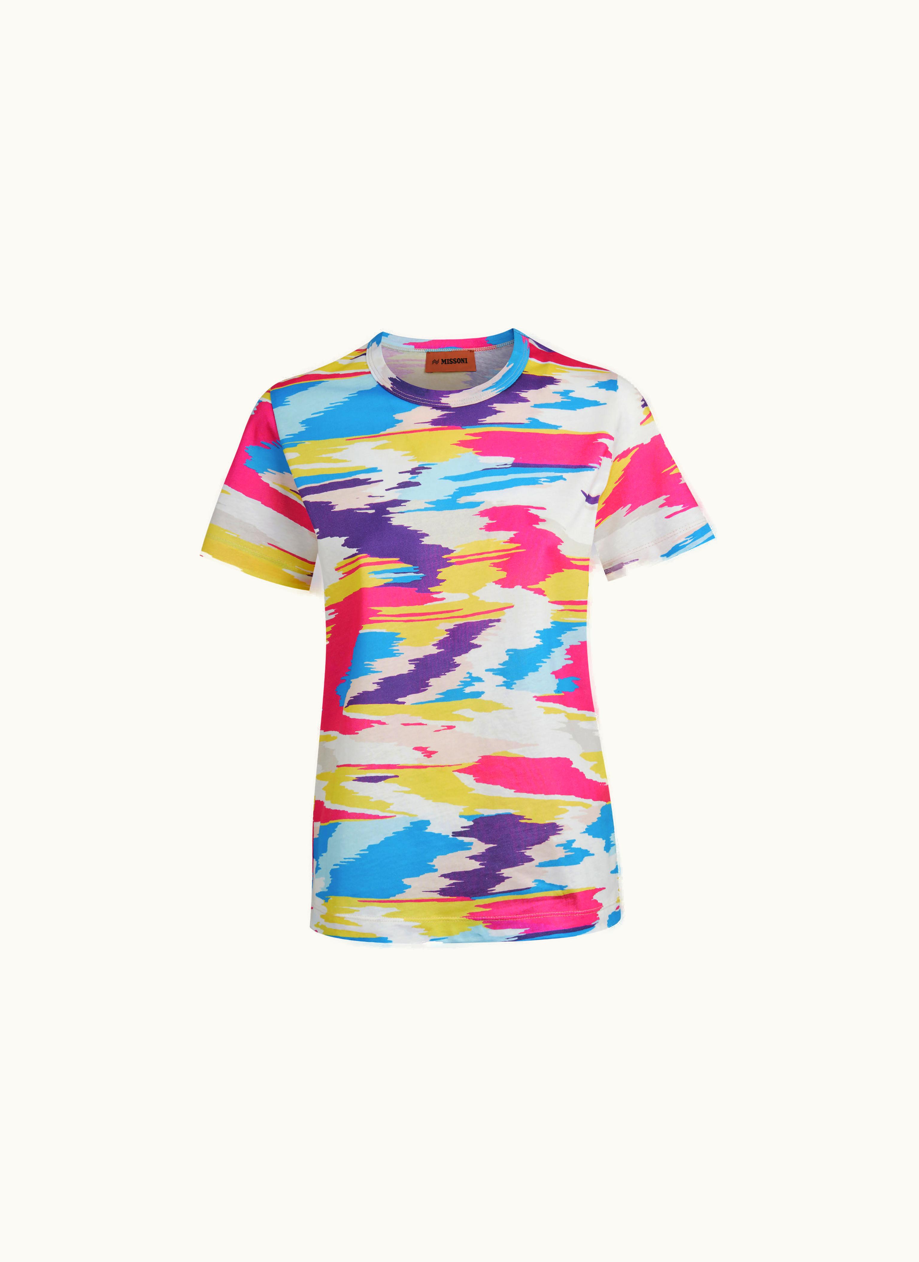 Missoni Missoni Patterned Cotton Jersey crew-neck T-shirt Multicoloured